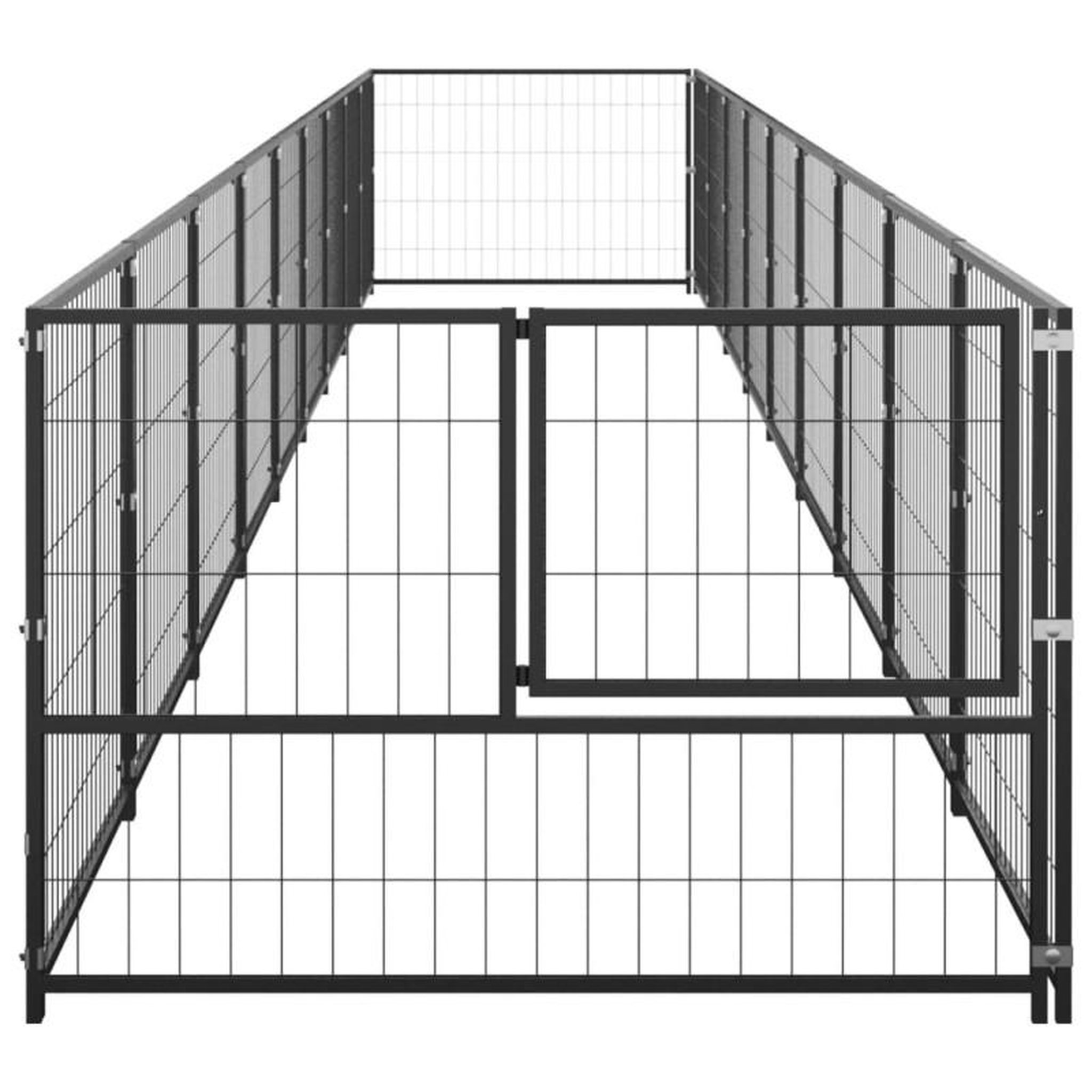 Voir la diapositive 3 : VIDAXL Chenil Noir 9 m² Acier