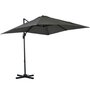 Voir la diapositive 1 : OUTSUNNY Parasol déporté carré inclinable manivelle avec pied en acier dim. 2,45L x 2,45l x 2,45H m métal alu. polyester haute densité gris