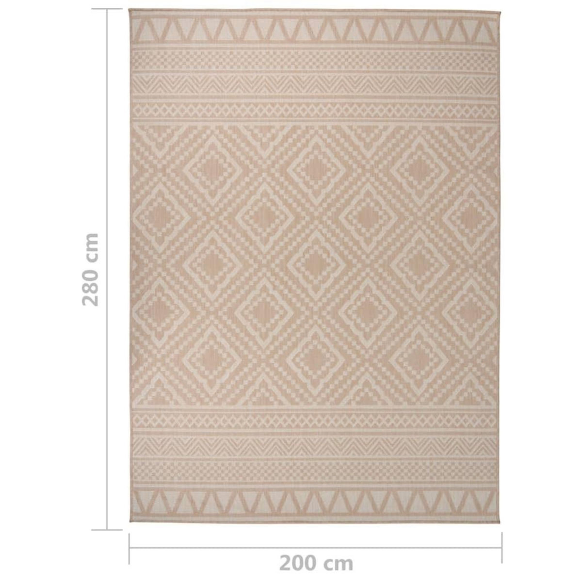 VIDAXL Tapis a tissage plat d'exterieur 200x280 cm Rayures brunes