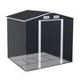 Voir la diapositive 4 : ID MARKET Abri de jardin 3,7M² gris en acier galvanisé avec base