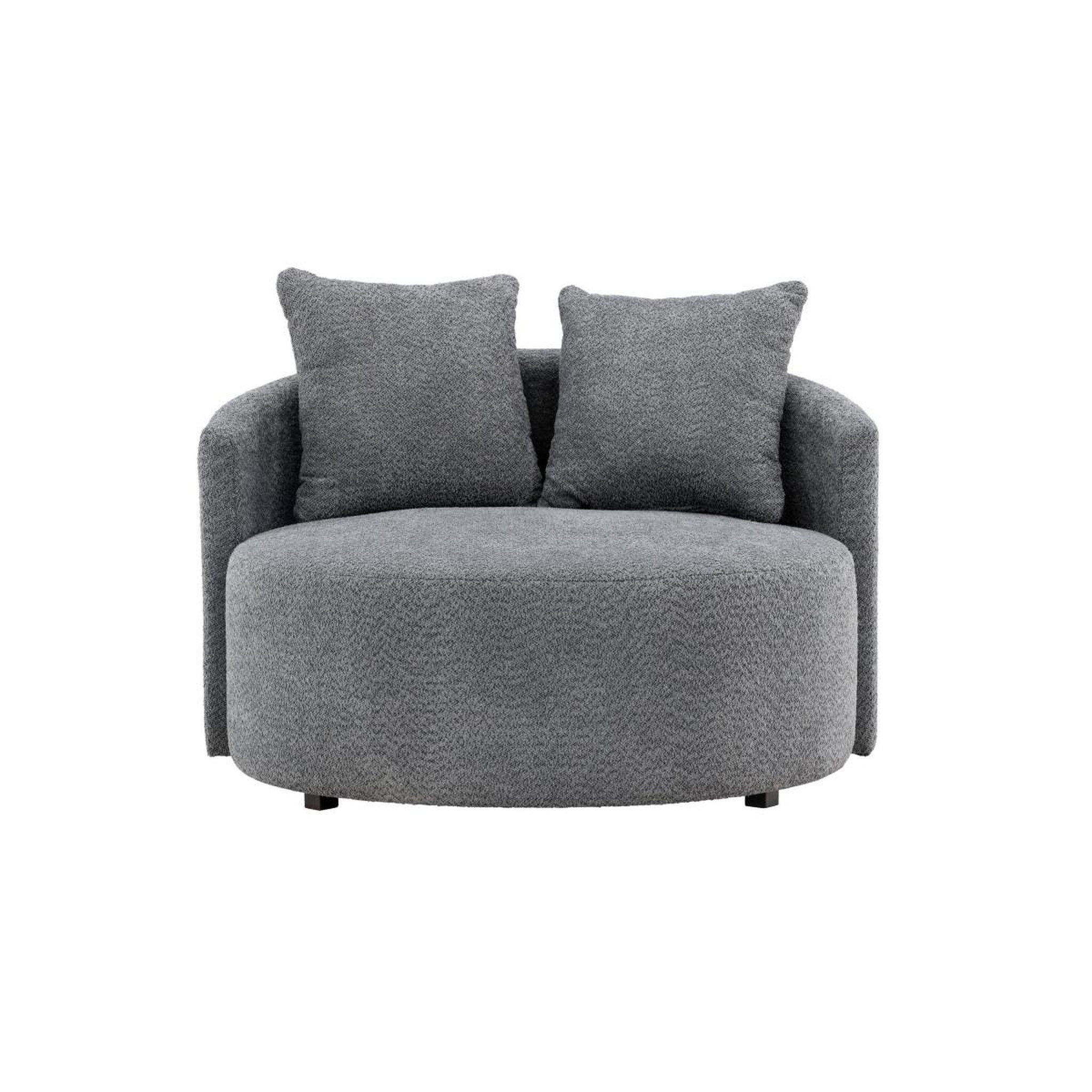 Voir la diapositive 2 : Paris Prix Fauteuil rond tissu polaire  kelso  118cm gris