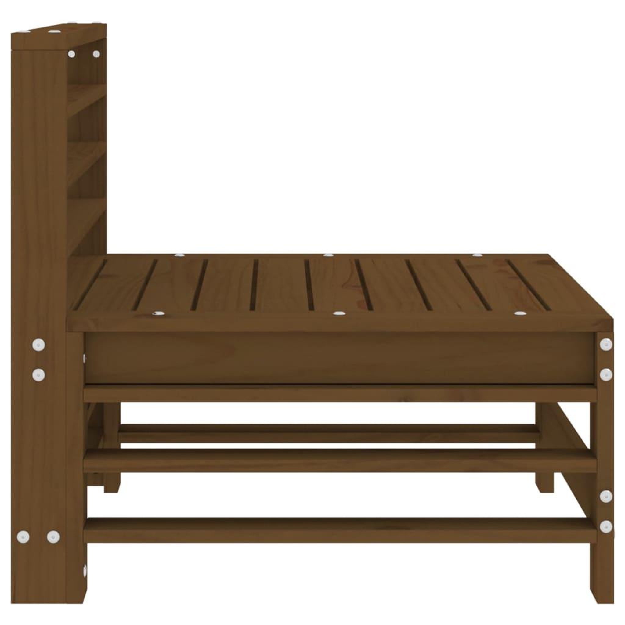 Voir la diapositive 4 : VIDAXL Canape central de jardin marron miel bois de pin massif