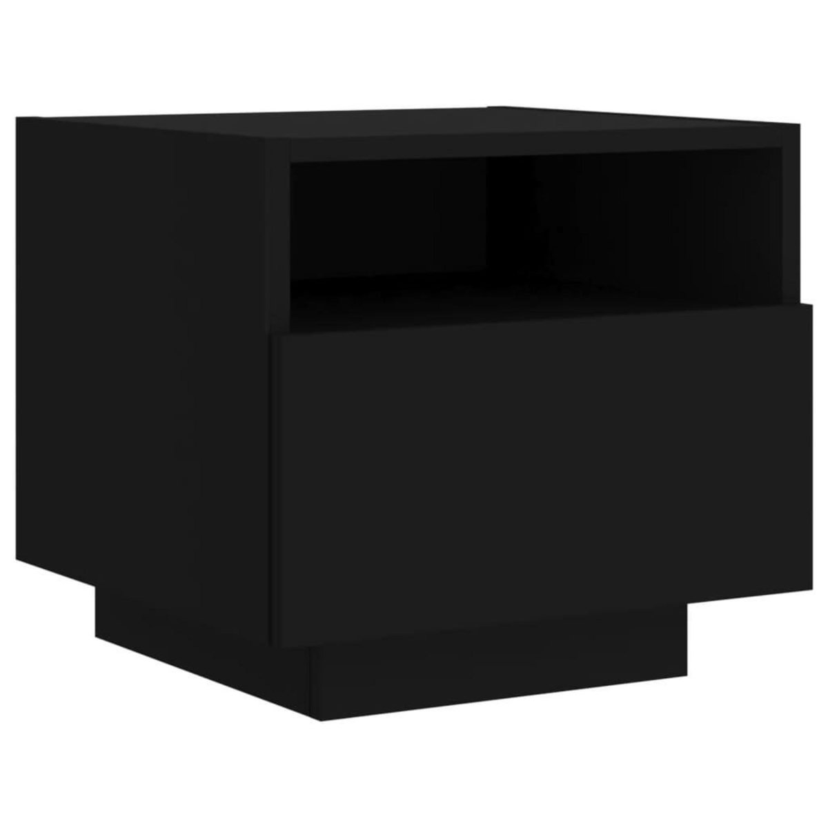 VIDAXL Table de chevet avec lumieres LED noir 40x39x37 cm