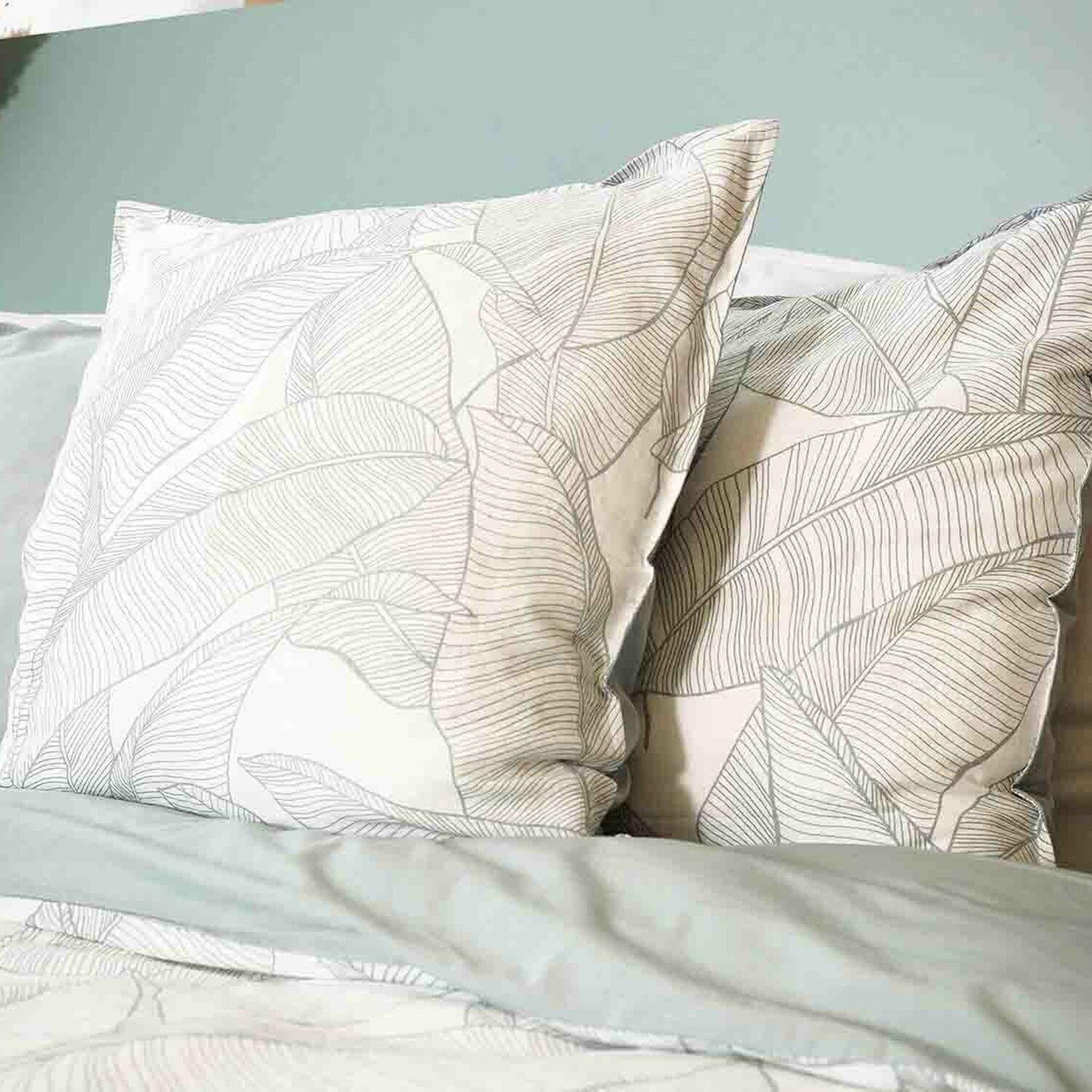 Voir la diapositive 3 : Home collection Parure housse de couette coton-lin lavé 115g/m² + coton lavé 57 fils/cm² pampelune