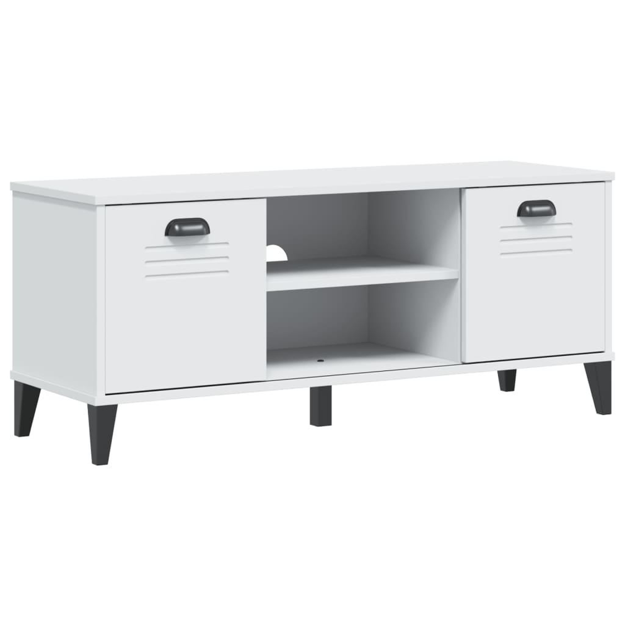 Voir la diapositive 2 : VIDAXL Banc a chaussures VIKEN blanc 106x35x45 cm bois massif de pin