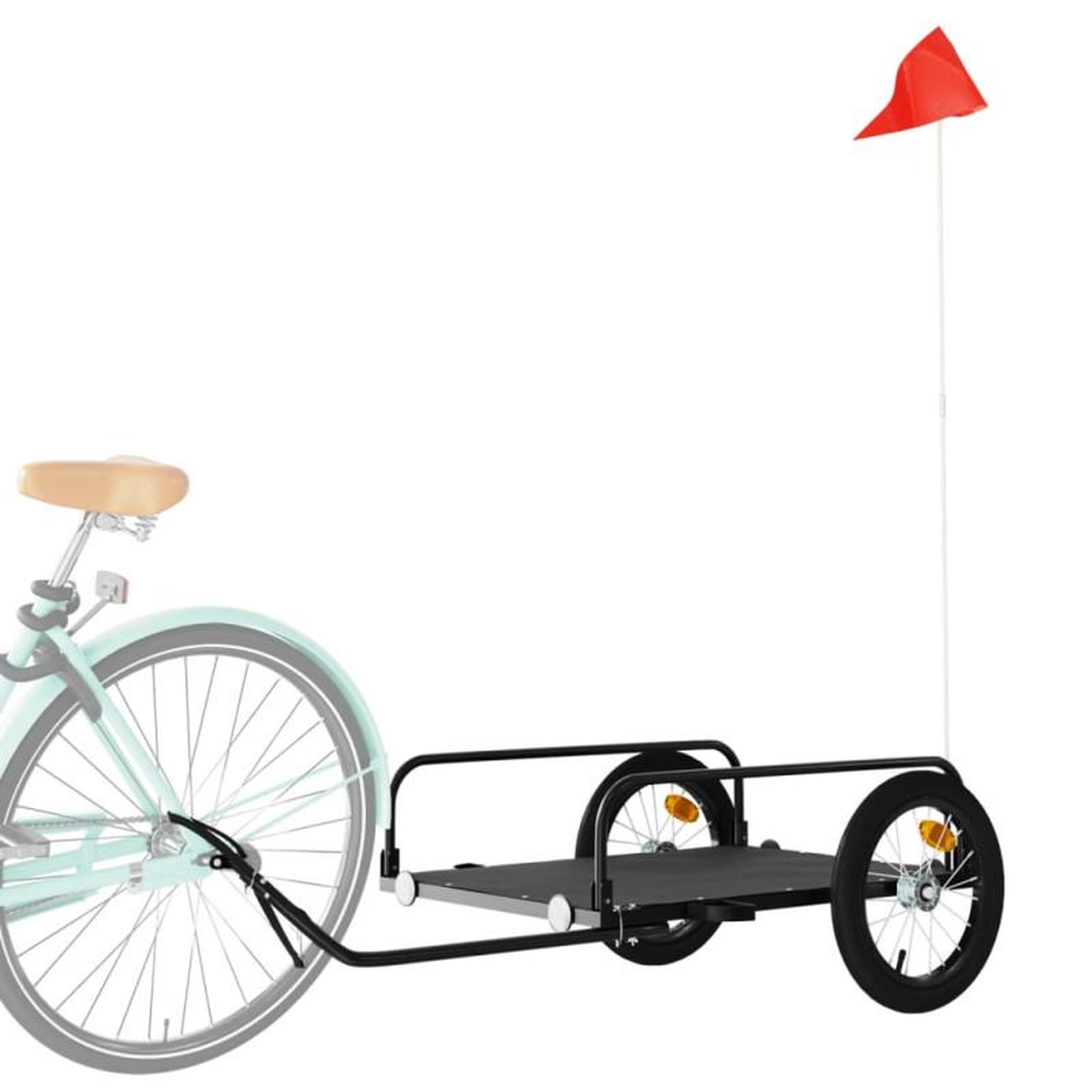 Voir la diapositive 3 : VIDAXL Remorque de vélo noir 126x63x34 cm fer