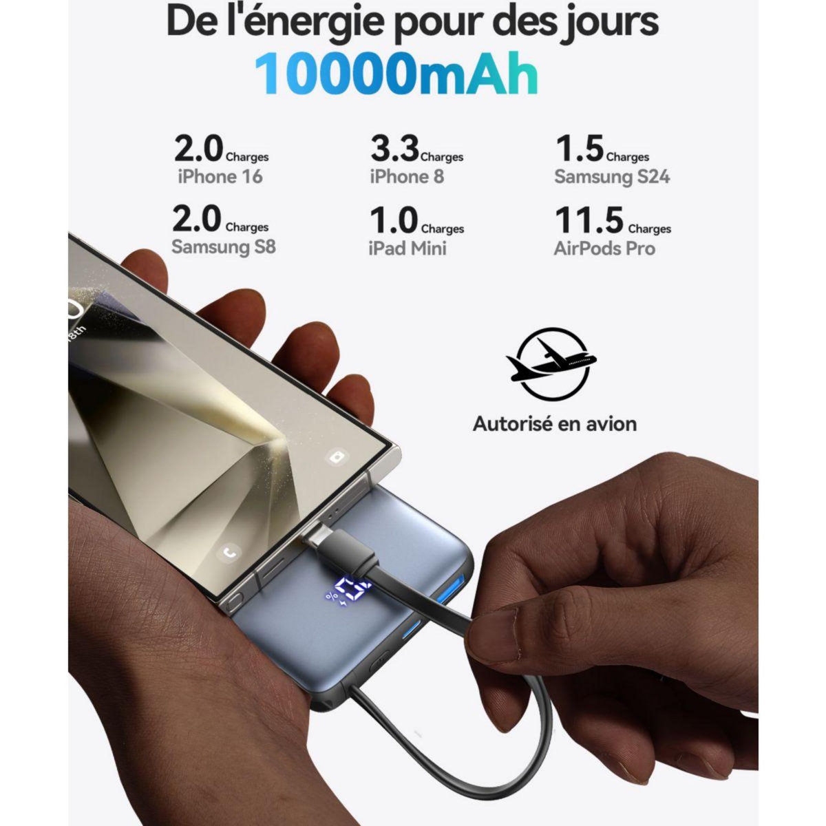 INIU Batterie externe 10 000 mAh Pocket Power