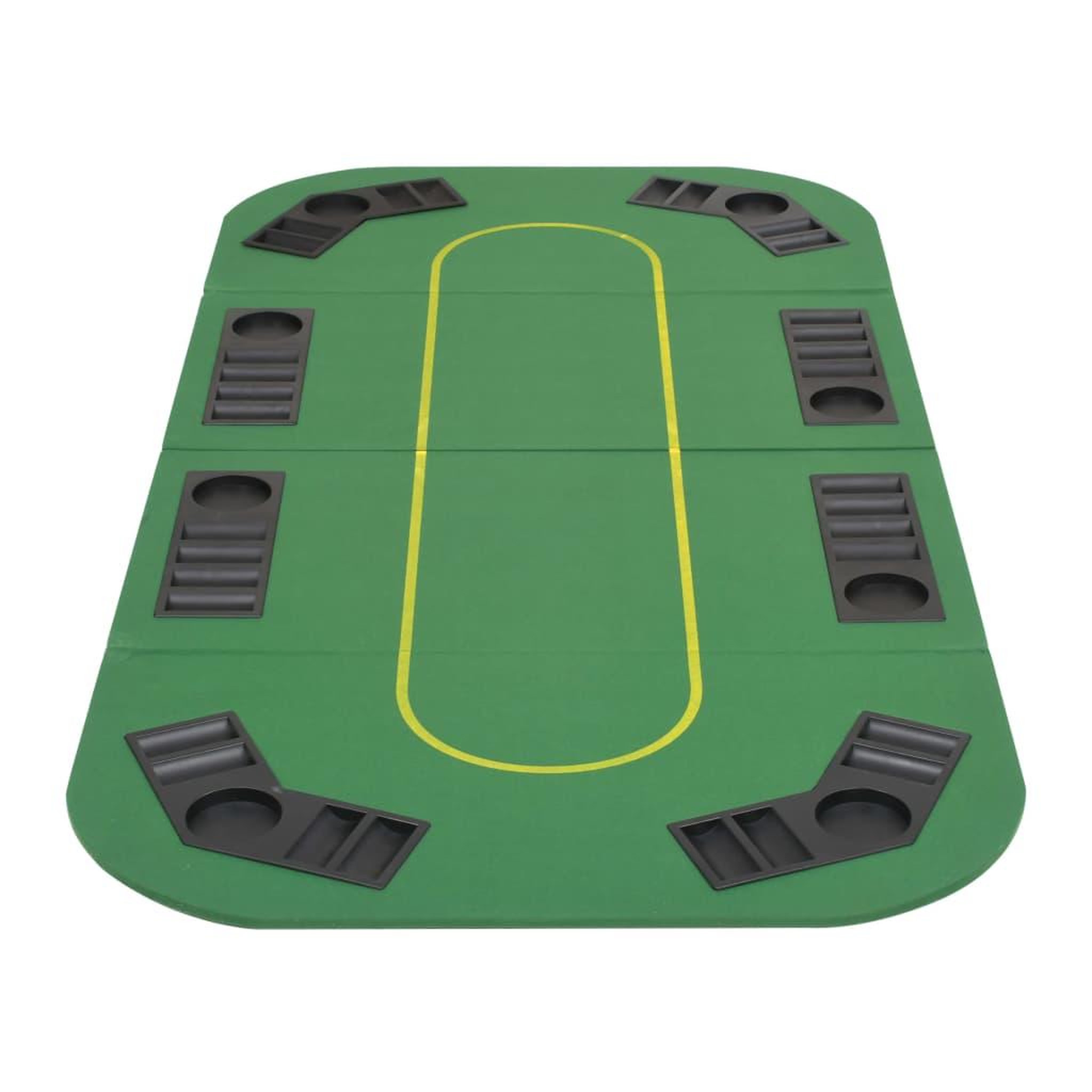 Voir la diapositive 4 : VIDAXL Dessus de table de poker 8 joueurs 4 plis rectangulaire Vert
