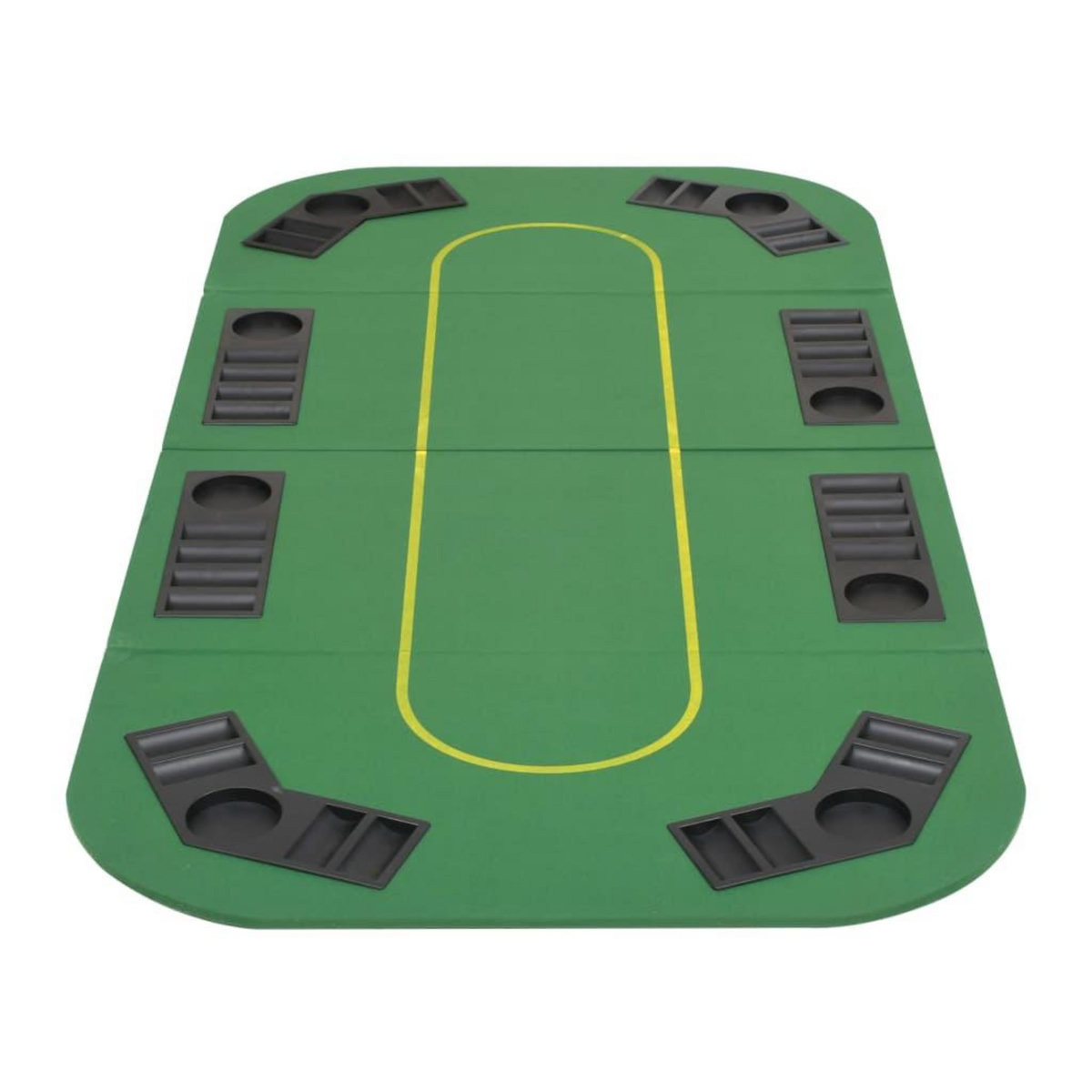 VIDAXL Dessus de table de poker 8 joueurs 4 plis rectangulaire Vert