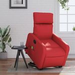 VIDAXL Fauteuil inclinable de massage electrique rouge similicuir