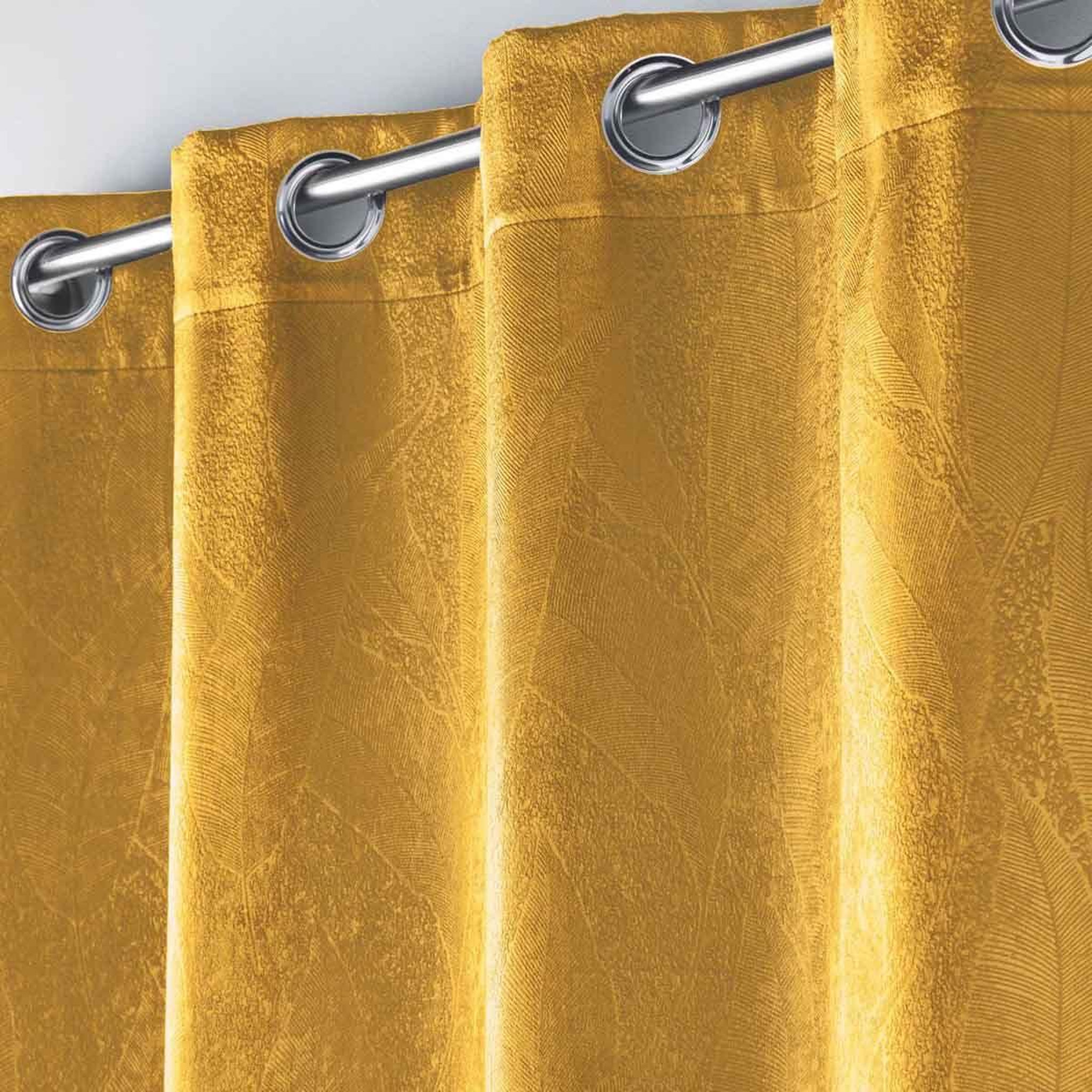 Voir la diapositive 2 : Douceur d'Intérieur Rideau occultant  mélodie  135x280cm ocre