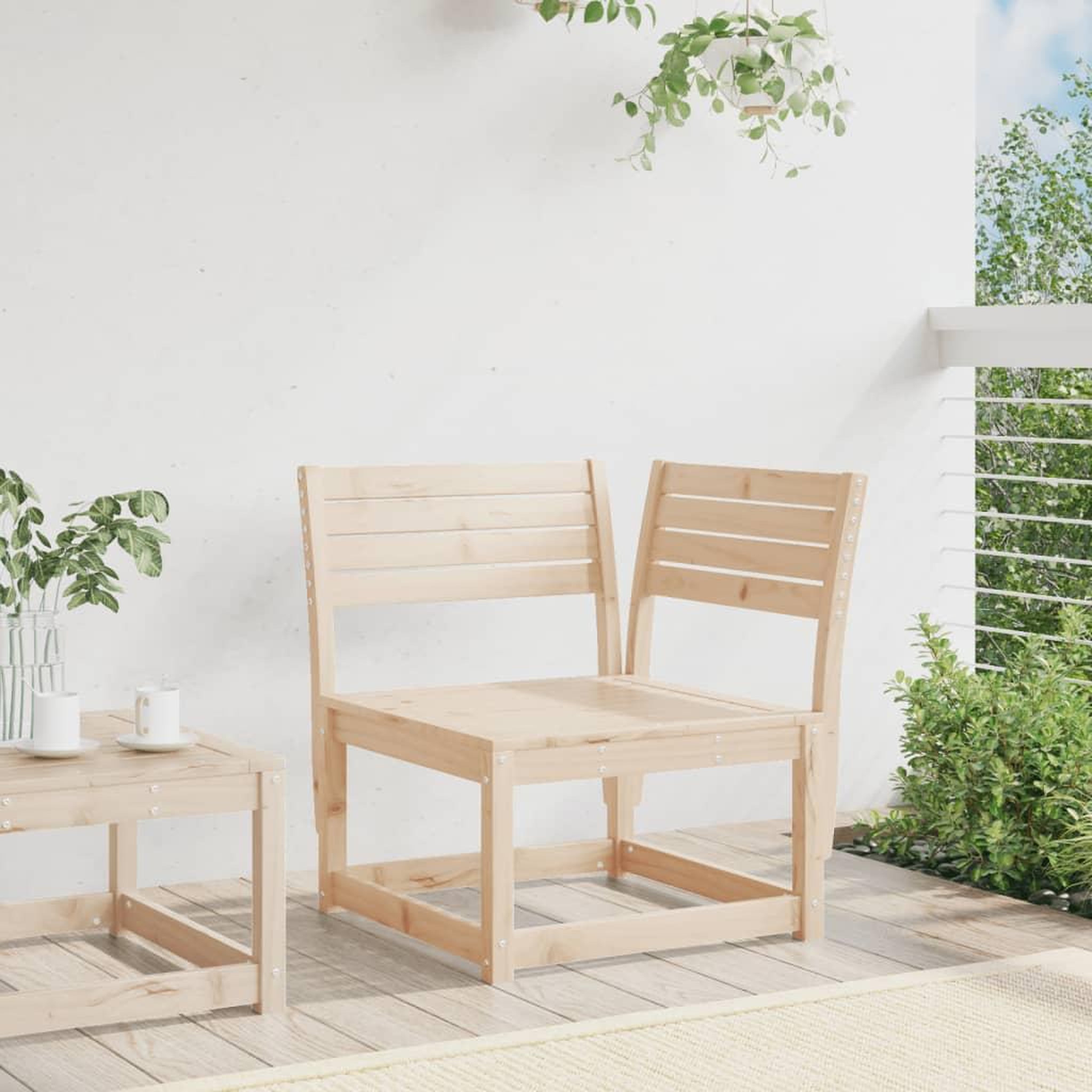Voir la diapositive 3 : VIDAXL Canape d'angle de jardin 73x73x78cm bois pin massif