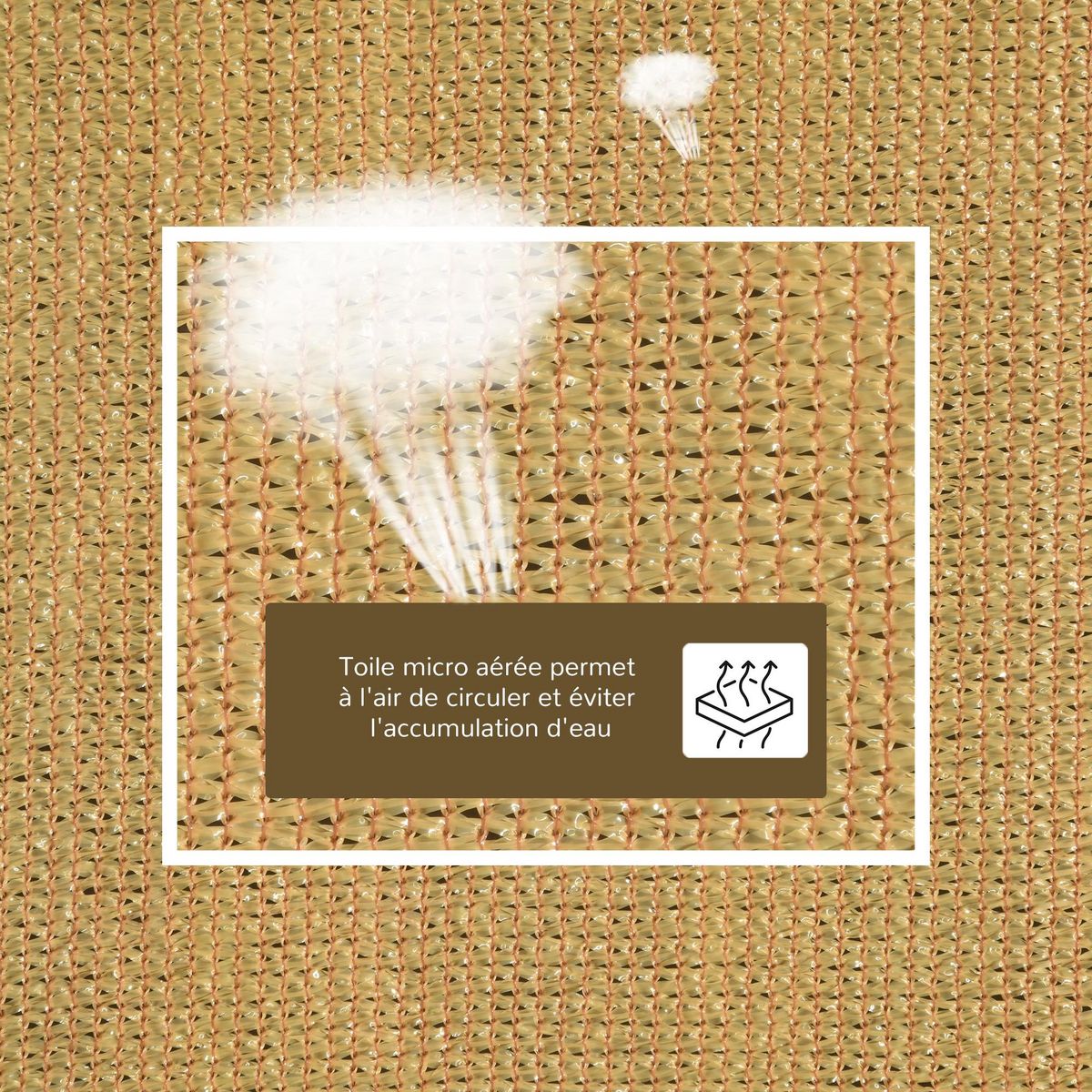 OUTSUNNY Voile d'ombrage toile solaire rectangulaire 6L x 4l m HDPE jaune