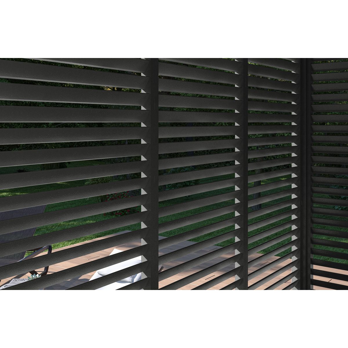 Panneau brise-vue Aluminium Pergola Bioclimatique OMBREA® - largeur 1 m - Anthracite - ventelles horizontales