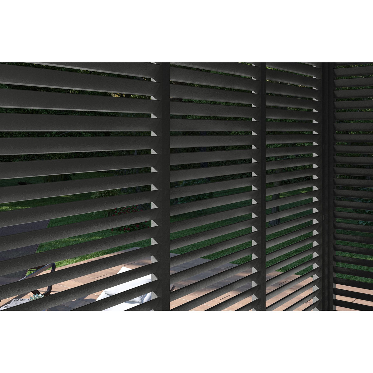 Panneau brise-vue Aluminium Pergola Bioclimatique OMBREA® - largeur 1 m - Anthracite - ventelles horizontales