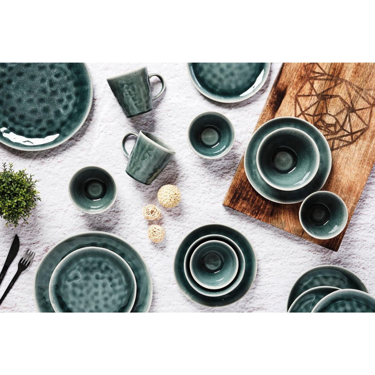 BJORN Assiette MOON Ø28,5cm - 6 pièces - Pétrole