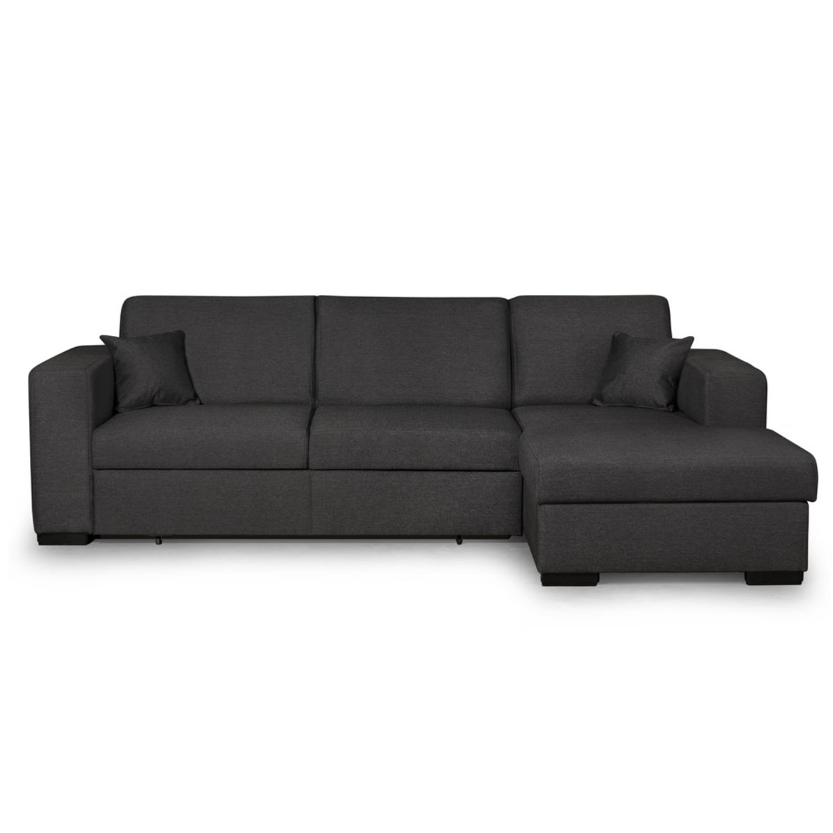 Canapé d'angle droit convertible 4 places avec coffre  de rangement revêtement tissu CARIBEA 