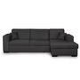Voir la diapositive 2 : Canapé d'angle droit convertible 4 places avec coffre  de rangement revêtement tissu CARIBEA 