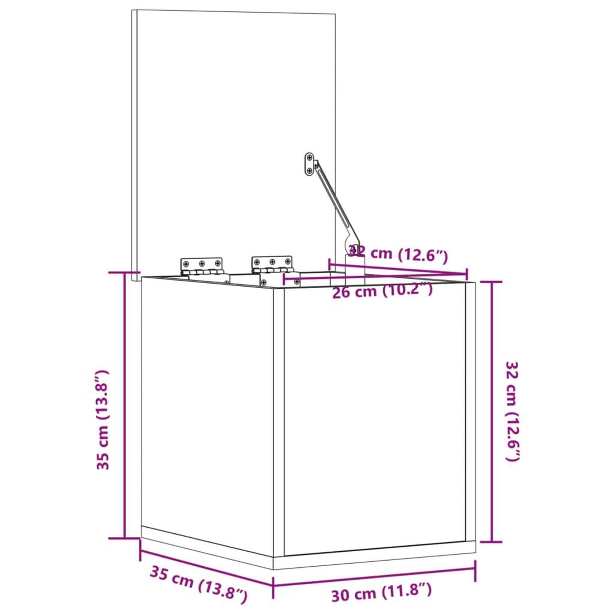 Voir la diapositive 6 : VIDAXL Boîte de rangement gris beton 30x35x35 cm bois d'ingenierie