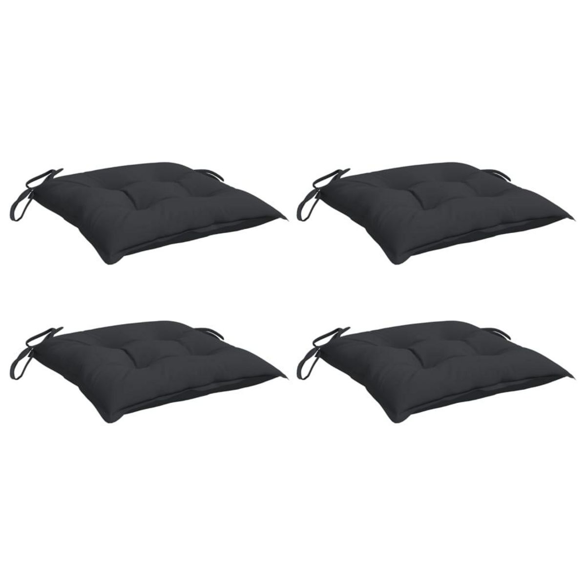 VIDAXL Coussins de chaise lot de 4 noir 40x40x7 cm tissu oxford
