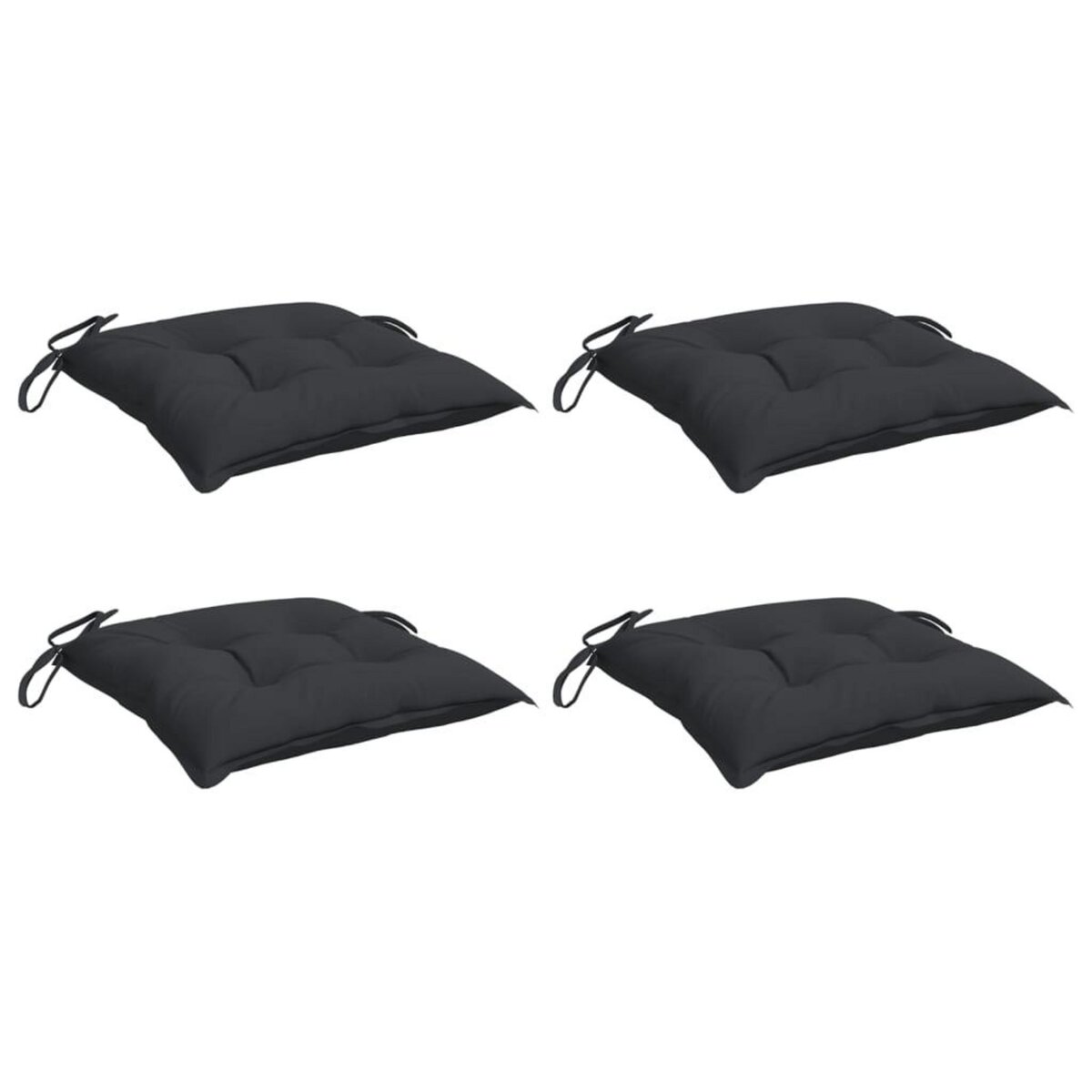 VIDAXL Coussins de chaise lot de 4 noir 40x40x7 cm tissu oxford