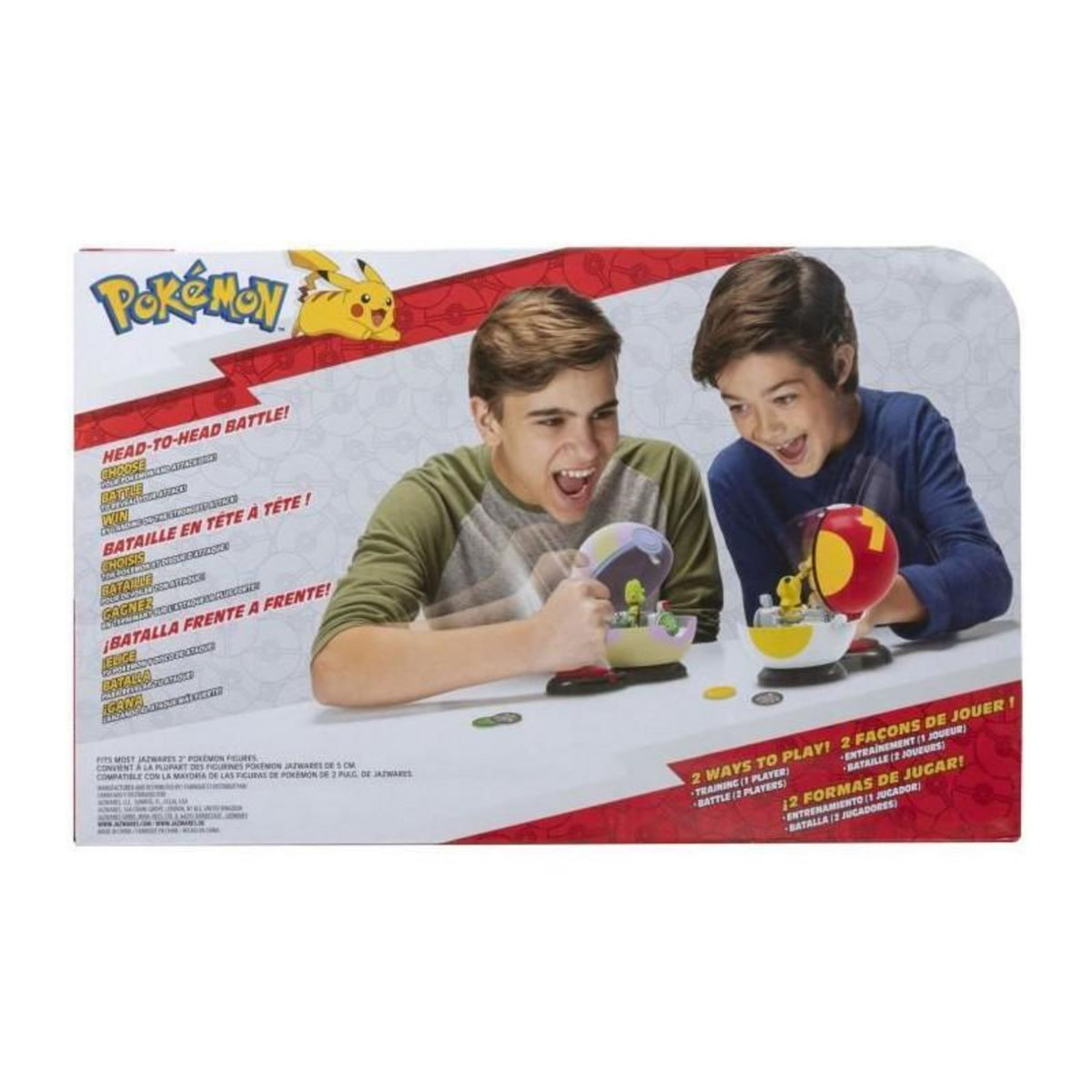 BANDAI 2 Poké Balls avec leur Pokémon et 6 disques d'attaques - BANDAI - Pokémon - Poké Ball attaque surprise Pikachu vs Arcko - Je