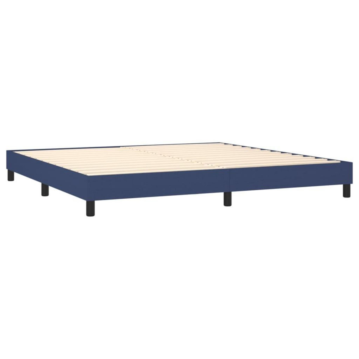 VIDAXL Sommier a lattes de lit avec matelas Bleu 200x200 cm Tissu