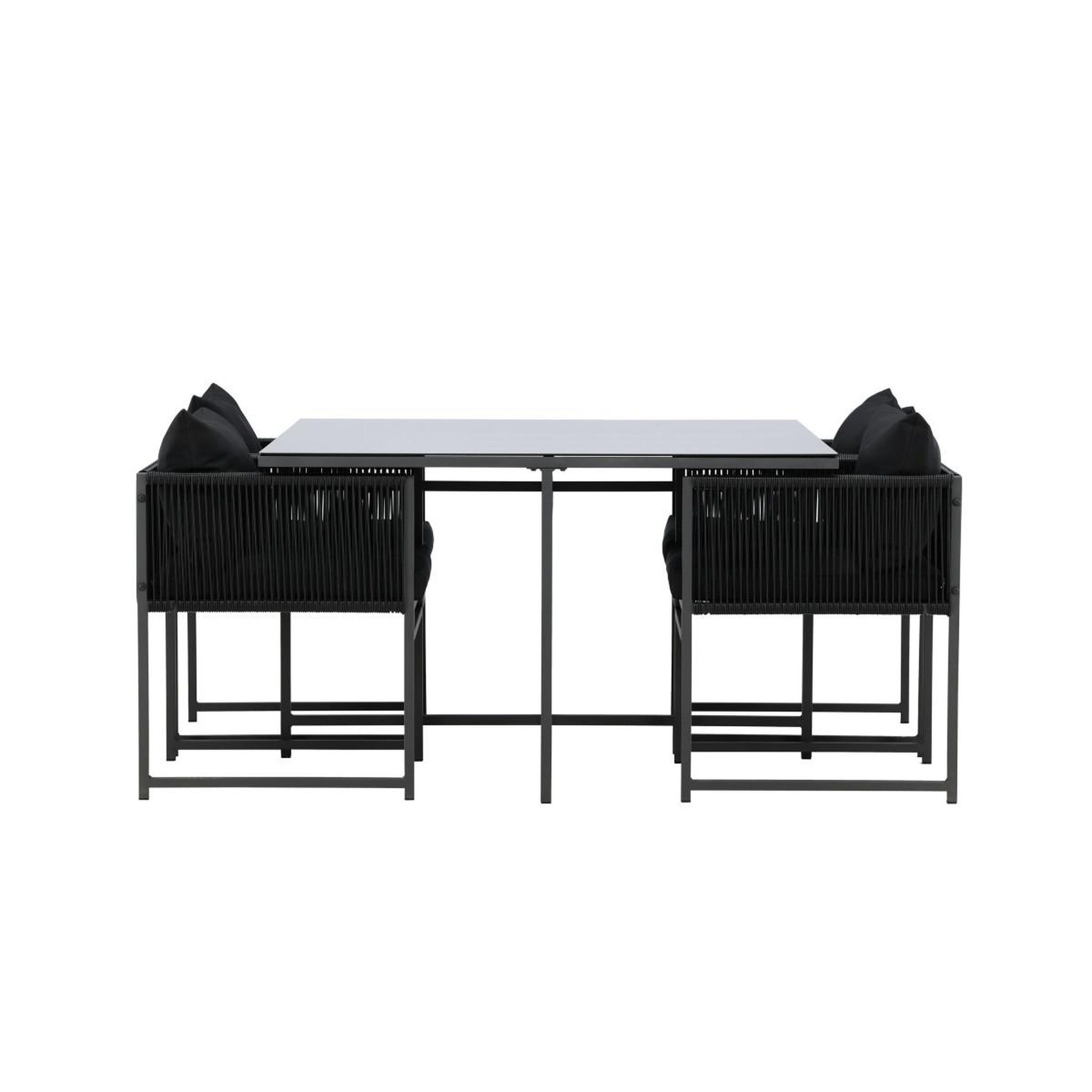 Voir la diapositive 4 : Paris Prix Ensemble table de jardin & 4 chaises  noto  120cm noir