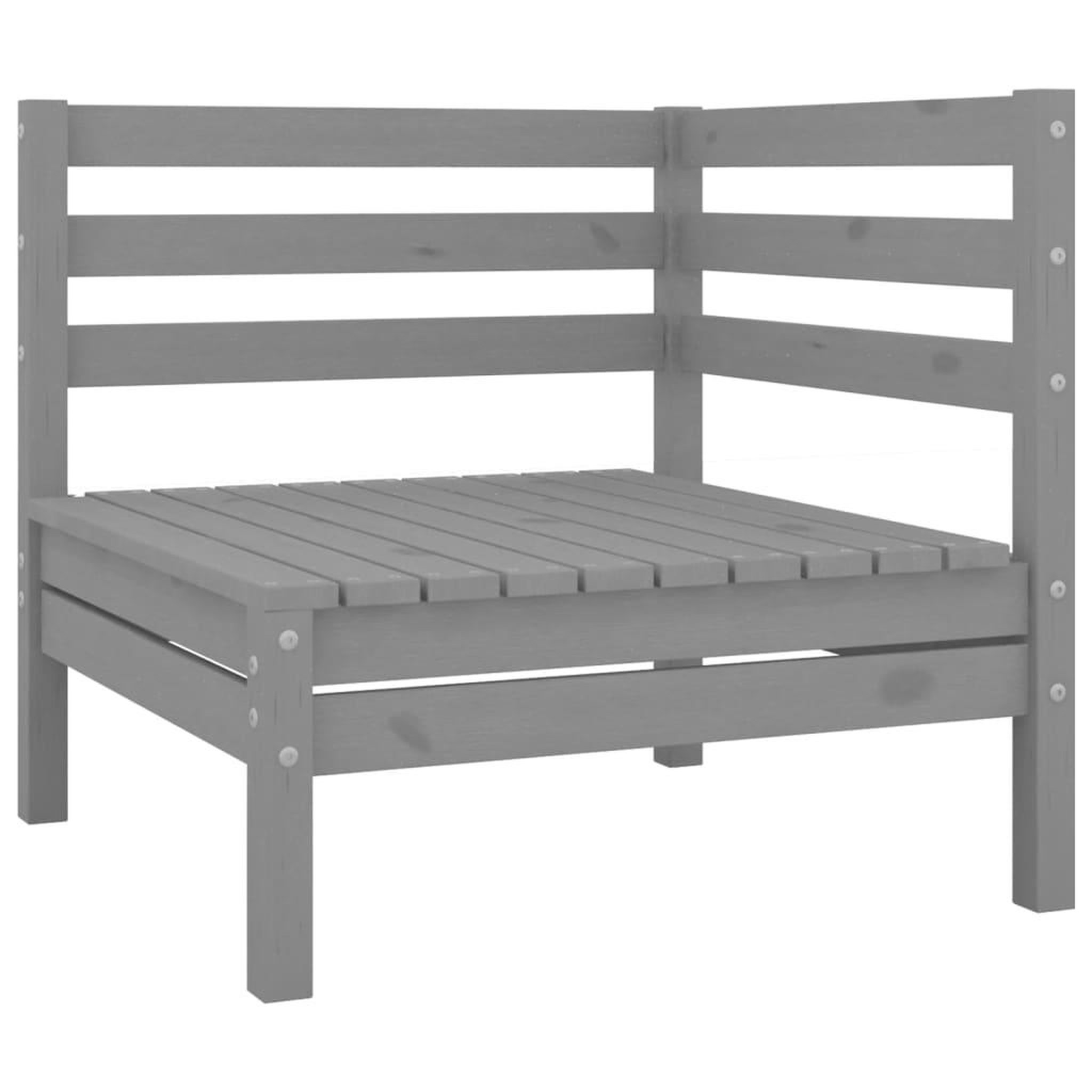 Voir la diapositive 3 : VIDAXL Salon de jardin 3 pcs gris bois de pin massif