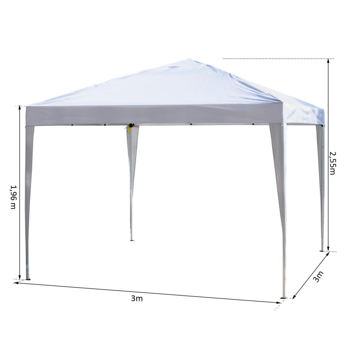 OUTSUNNY Tonnelle barnum de jardin pliant anti-UV + sac de transport acier Oxford 3 x 3 x 2,55 m blanc