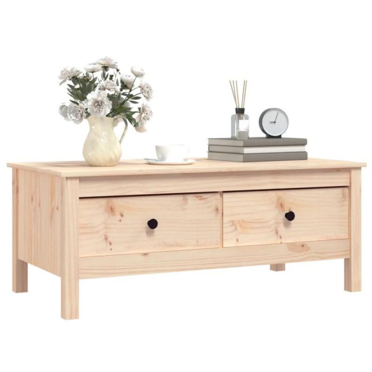 VIDAXL Table basse 100x50x40 cm Bois massif de pin