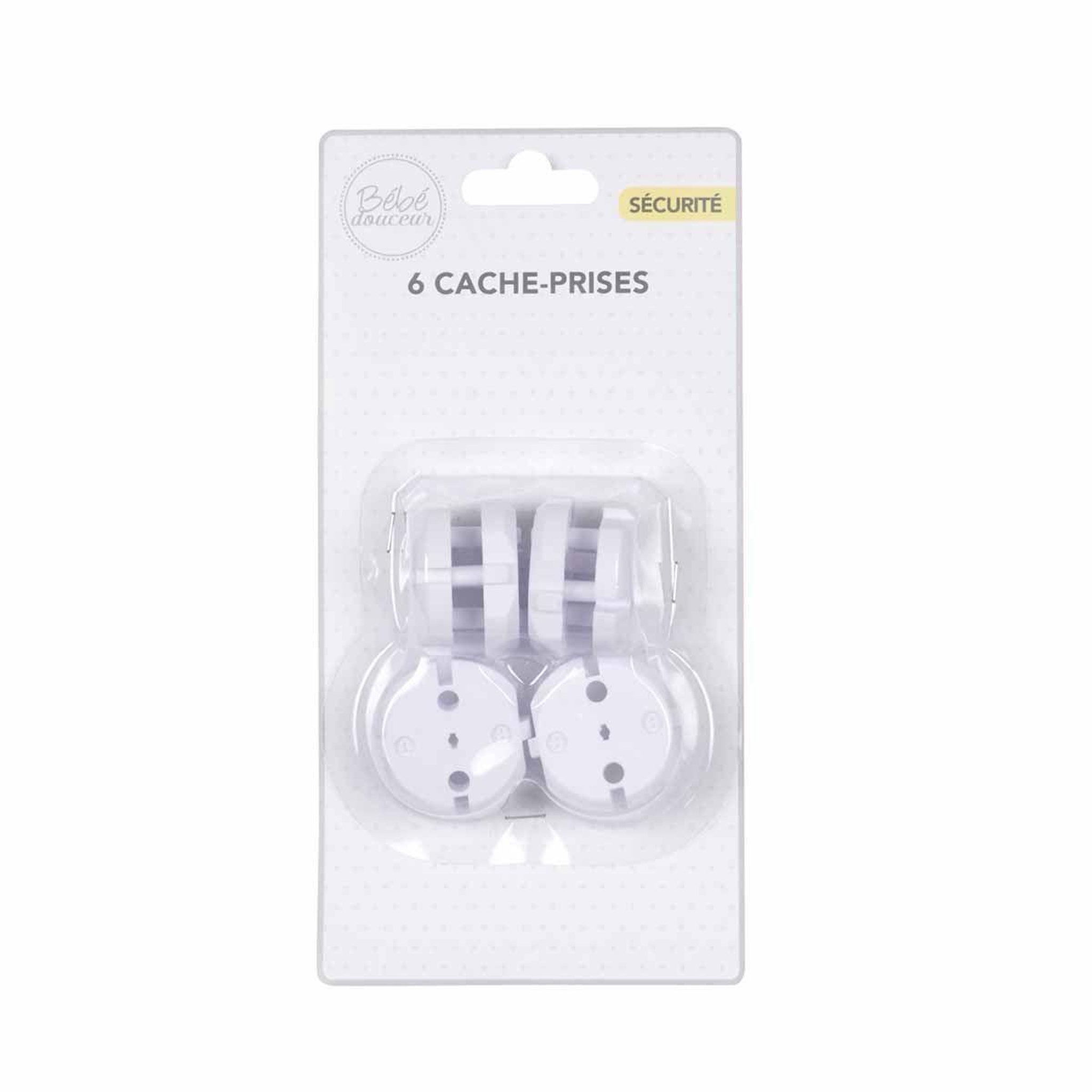 Voir la diapositive 2 : BEBE DOUCEUR Lot de 6 Cache-Prises  Sécurité Bébé  3cm Blanc