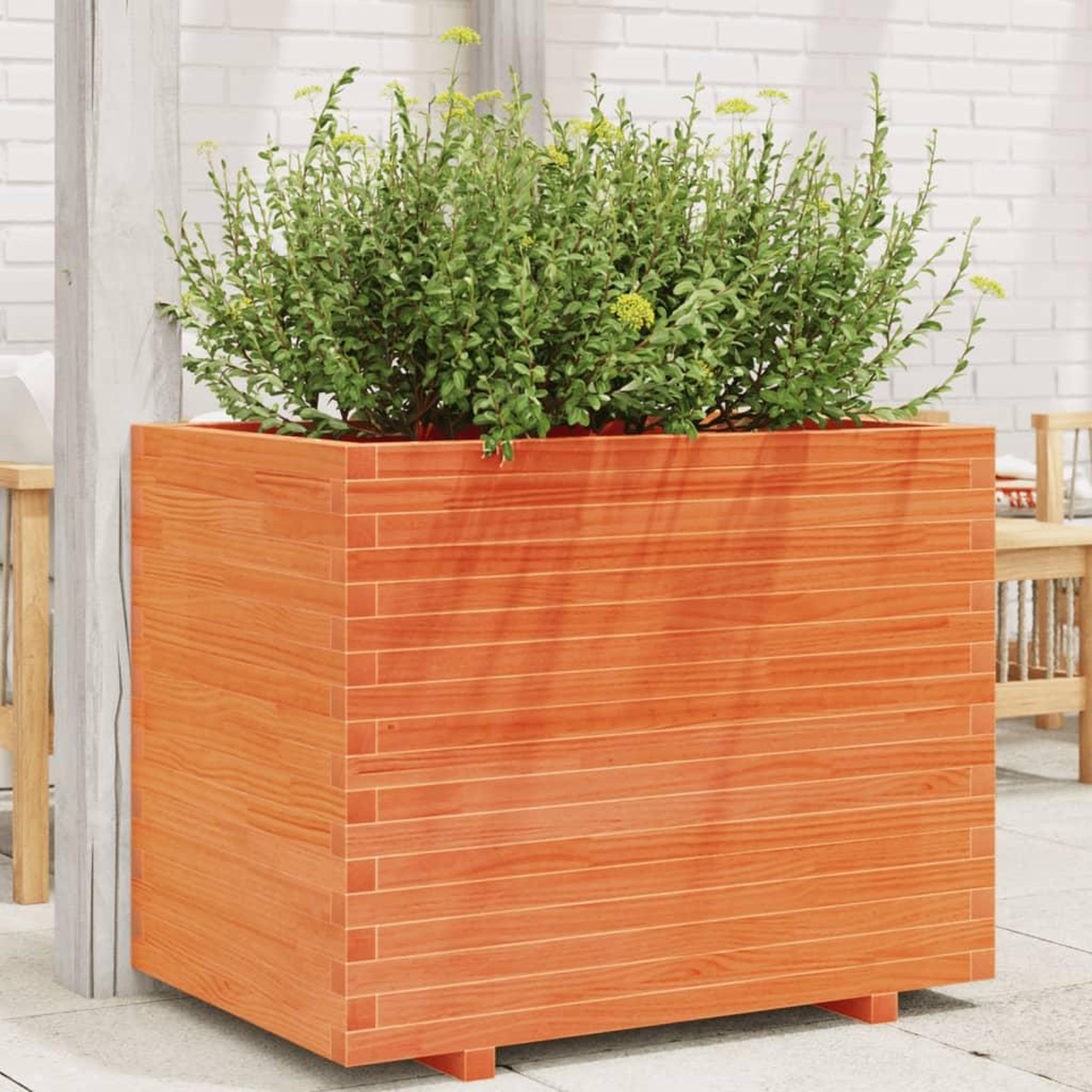 Voir la diapositive 1 : VIDAXL Jardiniere cire marron 90x60x72 cm bois de pin massif