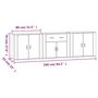 Voir la diapositive 6 : VIDAXL Buffets 3 pcs Chene fume Bois d'ingenierie