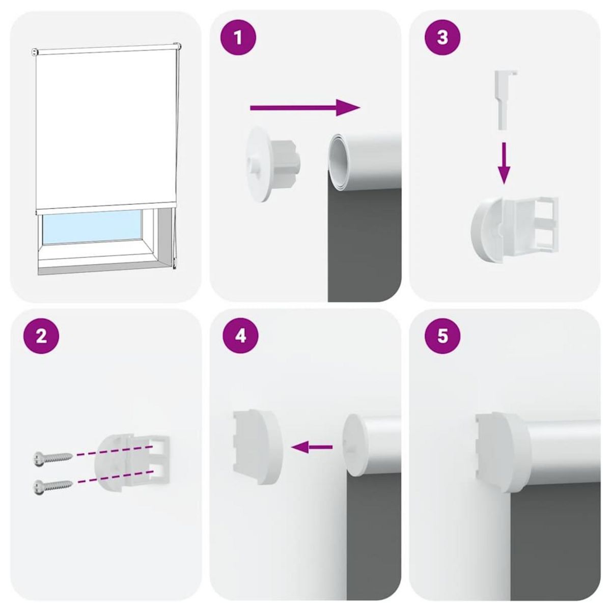 VIDAXL Store enrouleur occultant blanc casse 120x210 cm largeur tissu