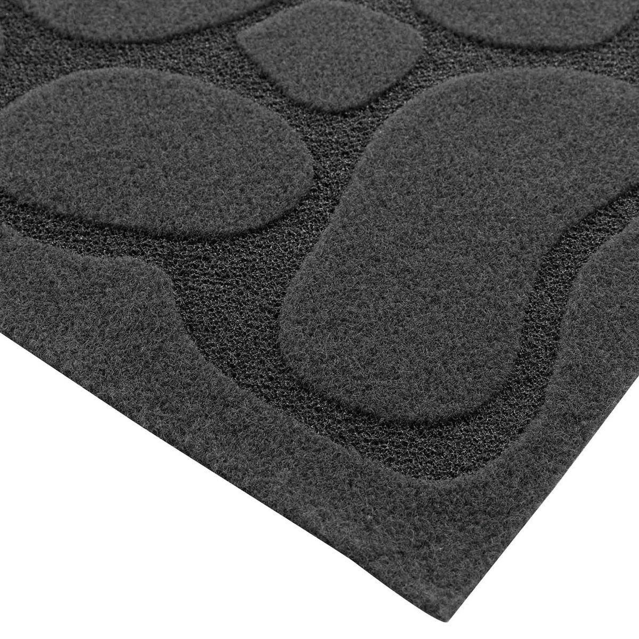 Voir la diapositive 2 : Douceur d'Intérieur Tapis d'entrée à motifs  graphite  45x75cm noir