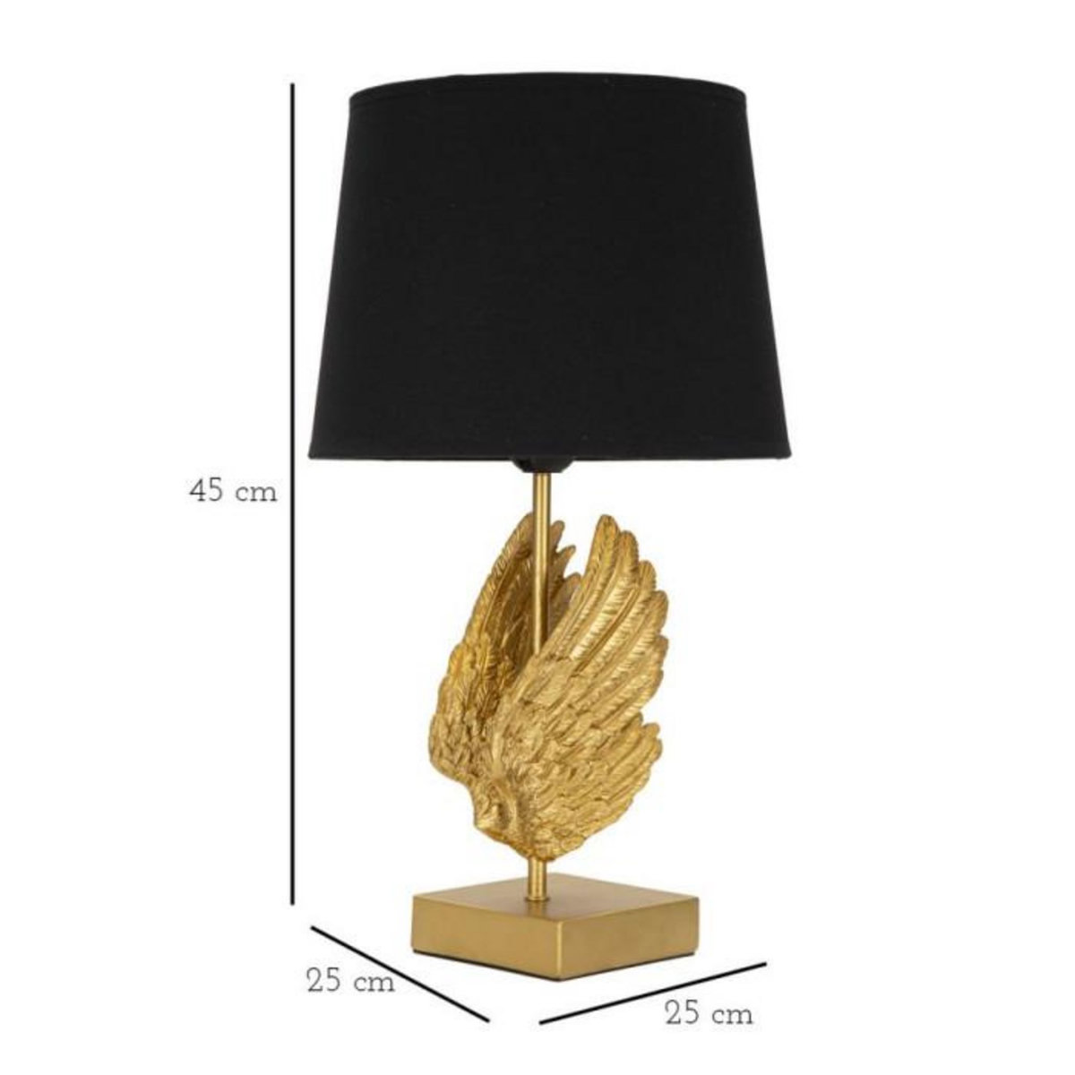 Paris Prix Lampe à Poser Design  Wings  45cm Or & Noir