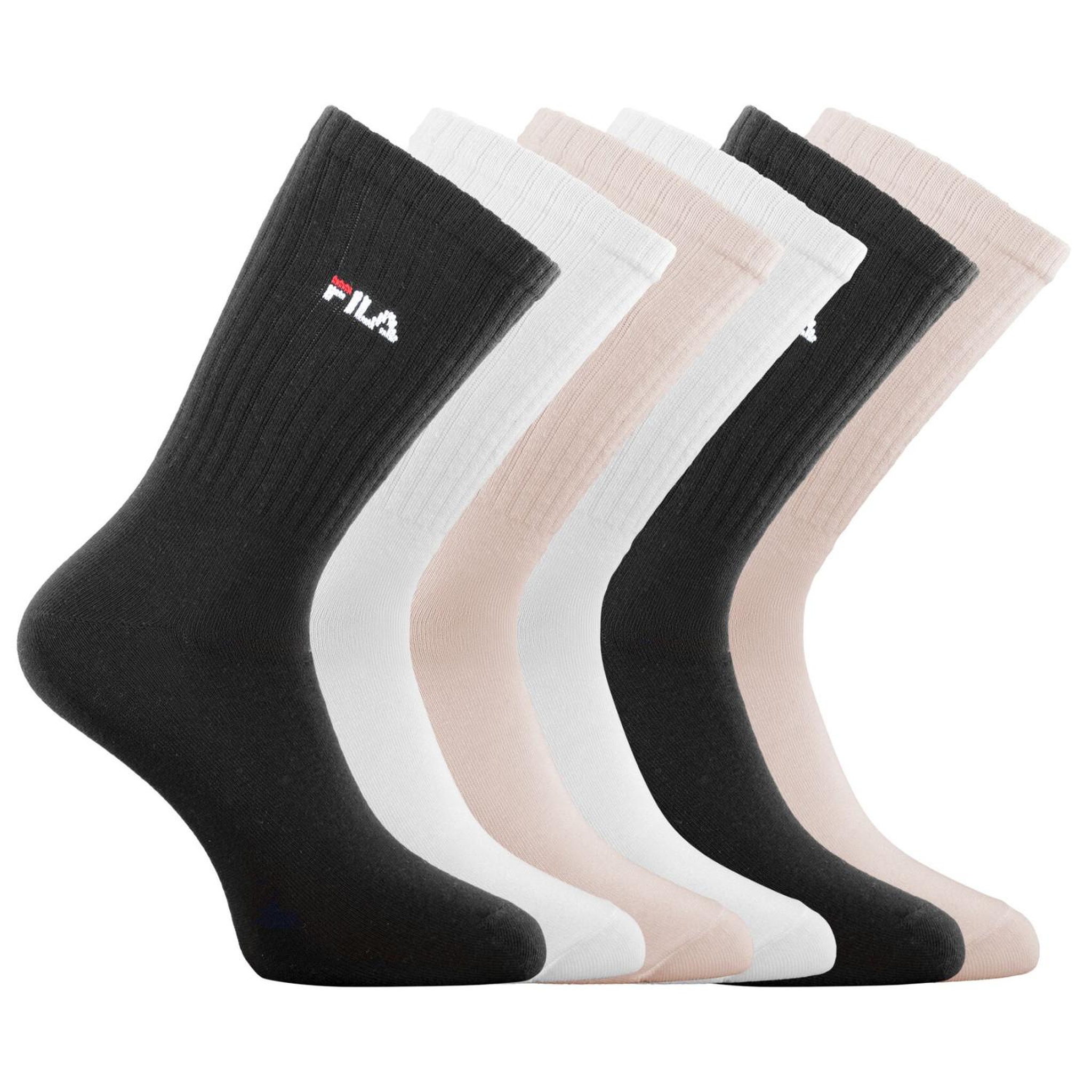 FILA Lot de 6 paires de chaussette tennis homme cookies. Coloris disponibles : Marron