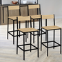 Voir la diapositive 2 : ID MARKET Lot de 4 tabourets de bar DETROIT avec dossier chaise de cuisine design industriel