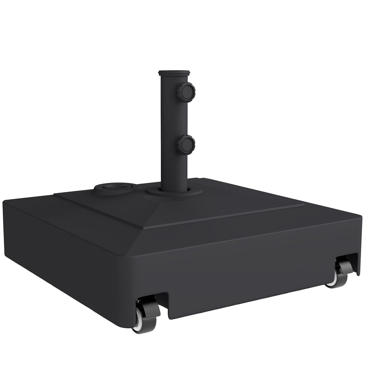 OUTSUNNY Pied de parasol carré mobile à lester compatible mât 35/38/48 mm noir