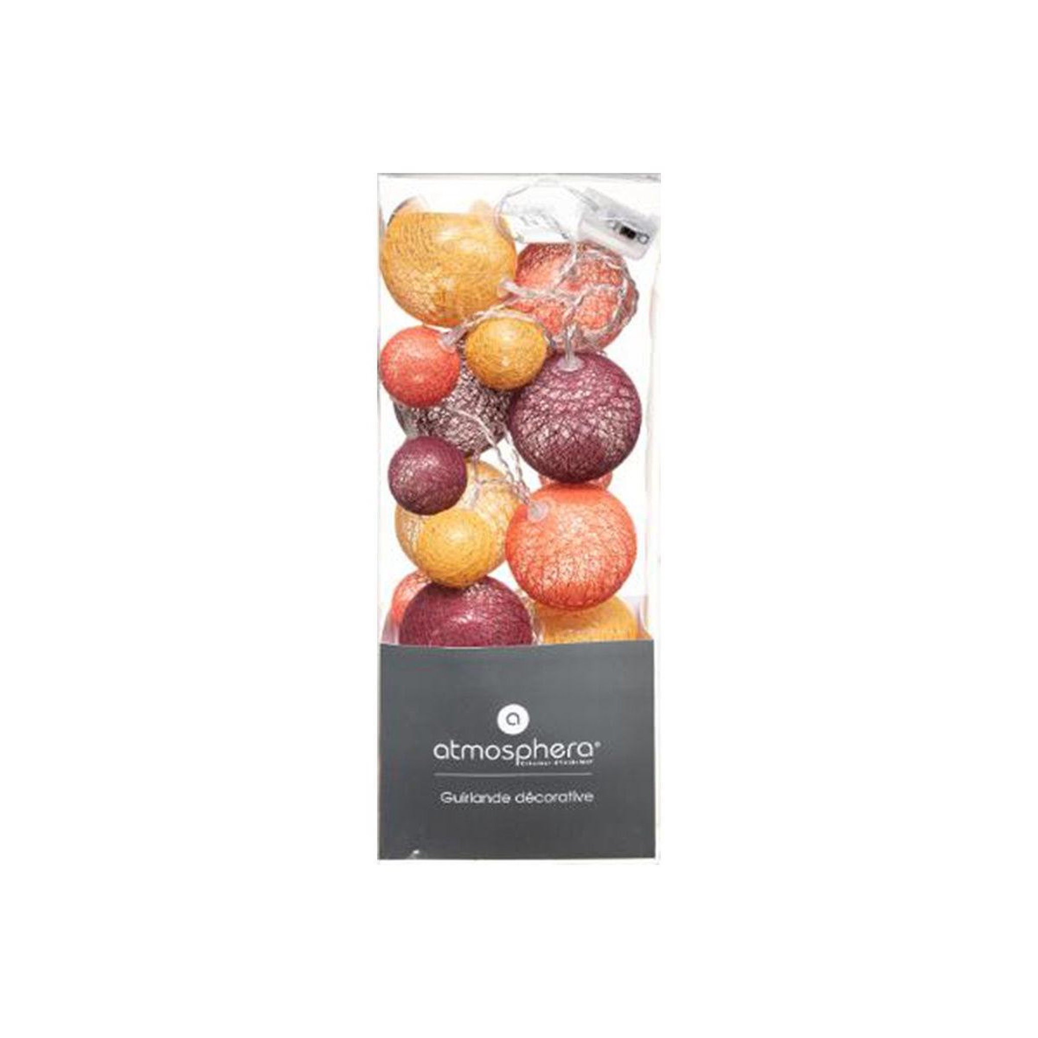 Voir la diapositive 2 : ATMOSPHERA Guirlande lumineuse led  20 boules  210cm multicolore