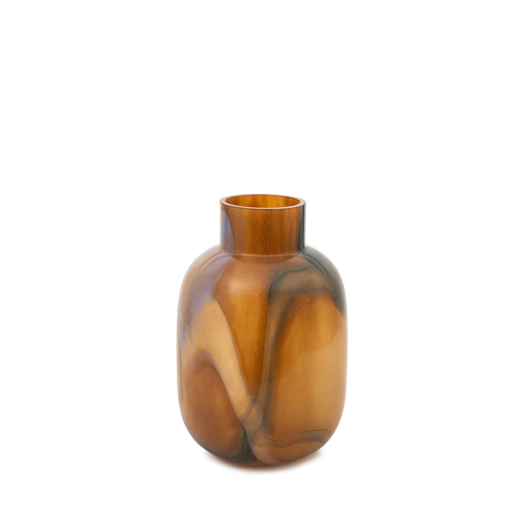 MAISON AUBERTIN Vase - verre fumé marron - tina - 19x29 cm