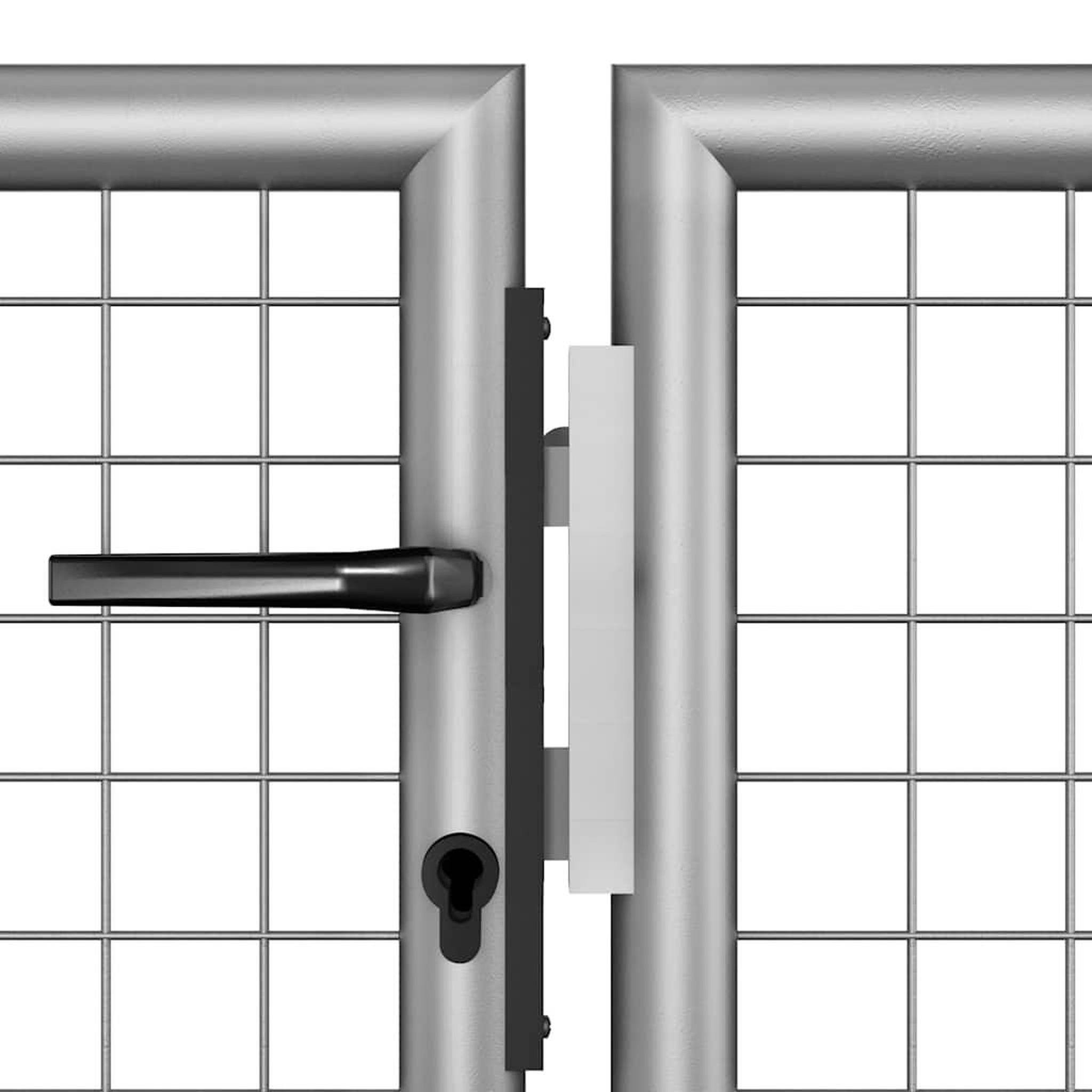 Voir la diapositive 4 : VIDAXL Portail de jardin en acier galvanise 300 x 100 cm argente