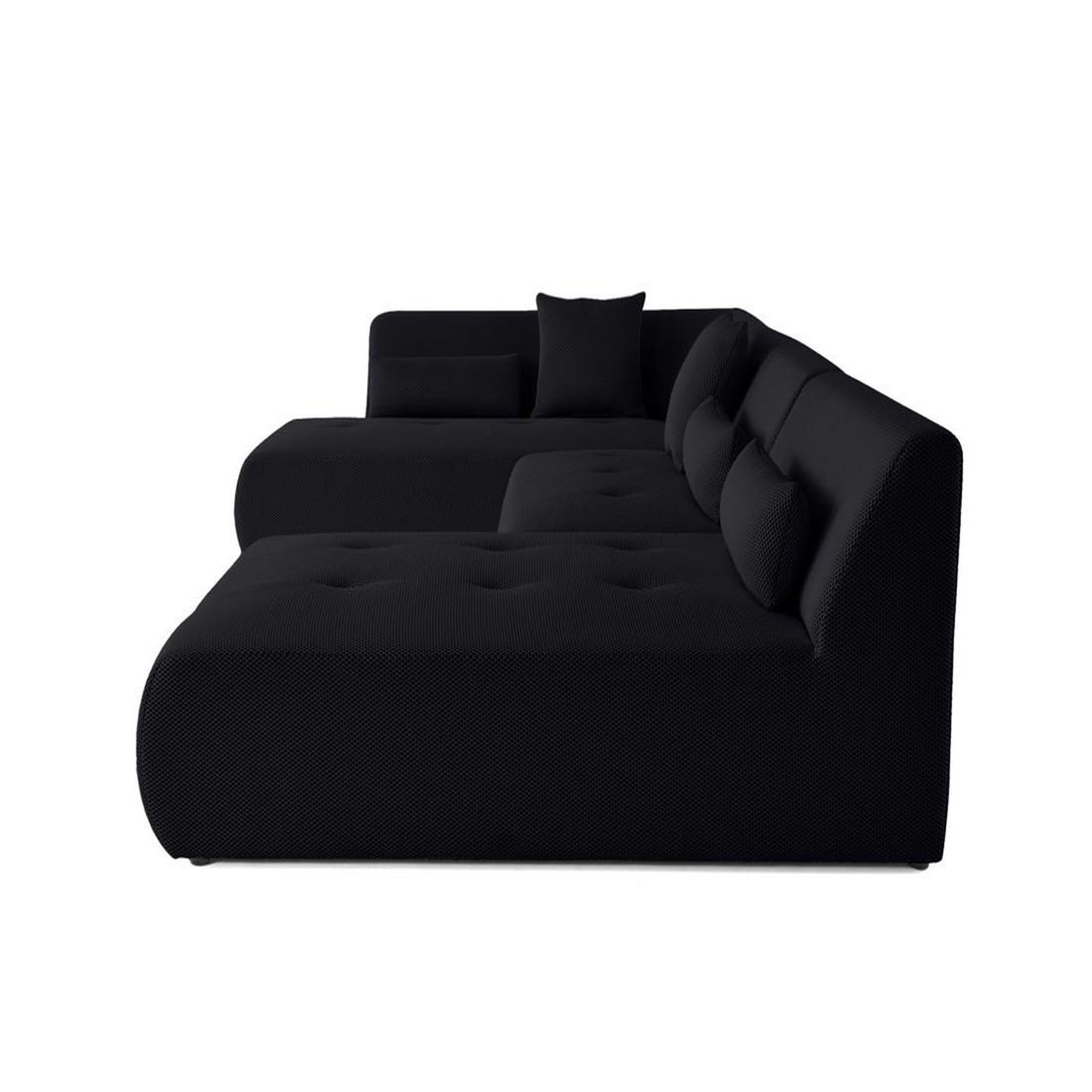 Voir la diapositive 3 : LISA DESIGN Onyx - canapé panoramique d'angle gauche - 7 places - en tissu mailles 3d