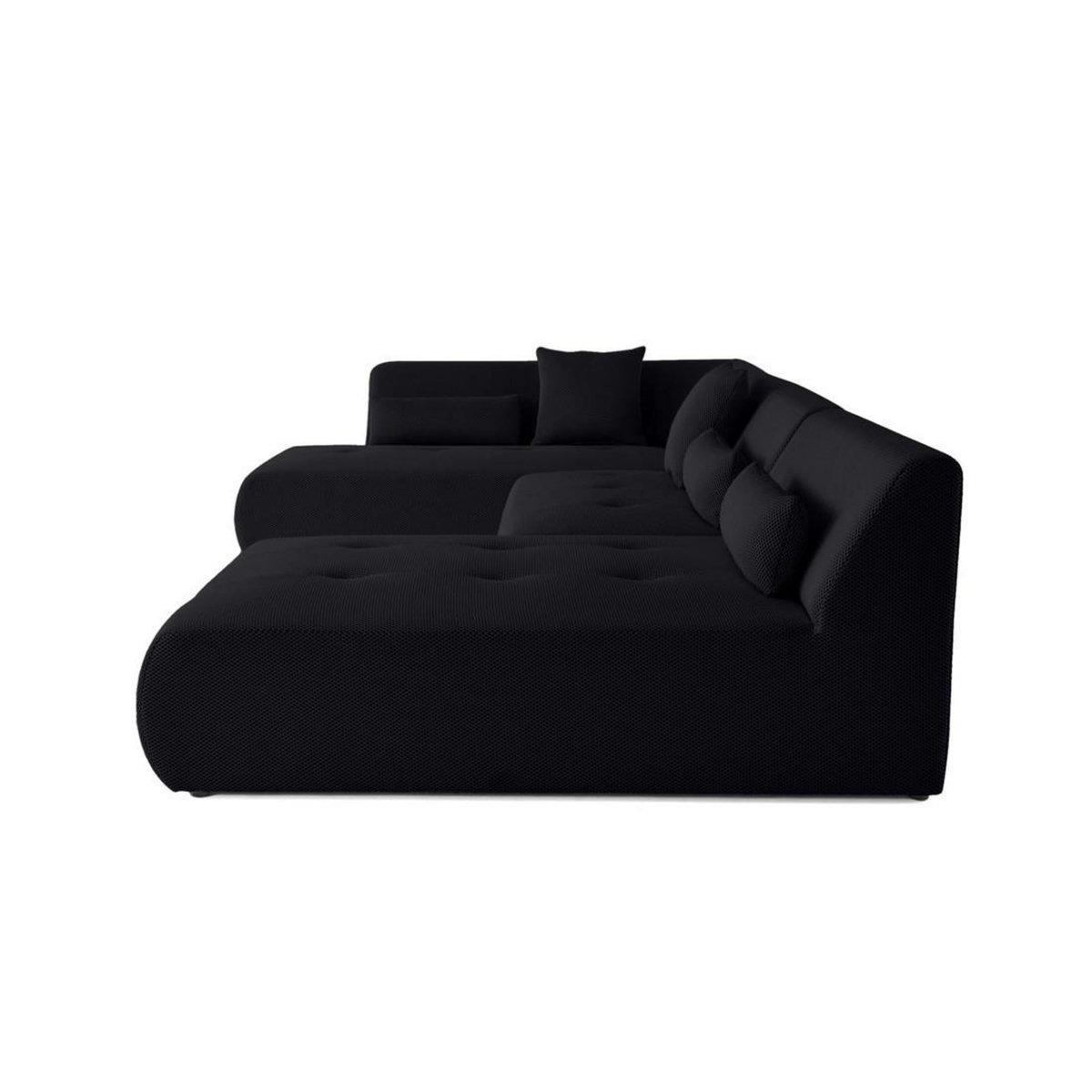 LISA DESIGN Onyx - canapé panoramique d'angle gauche - 7 places - en tissu mailles 3d
