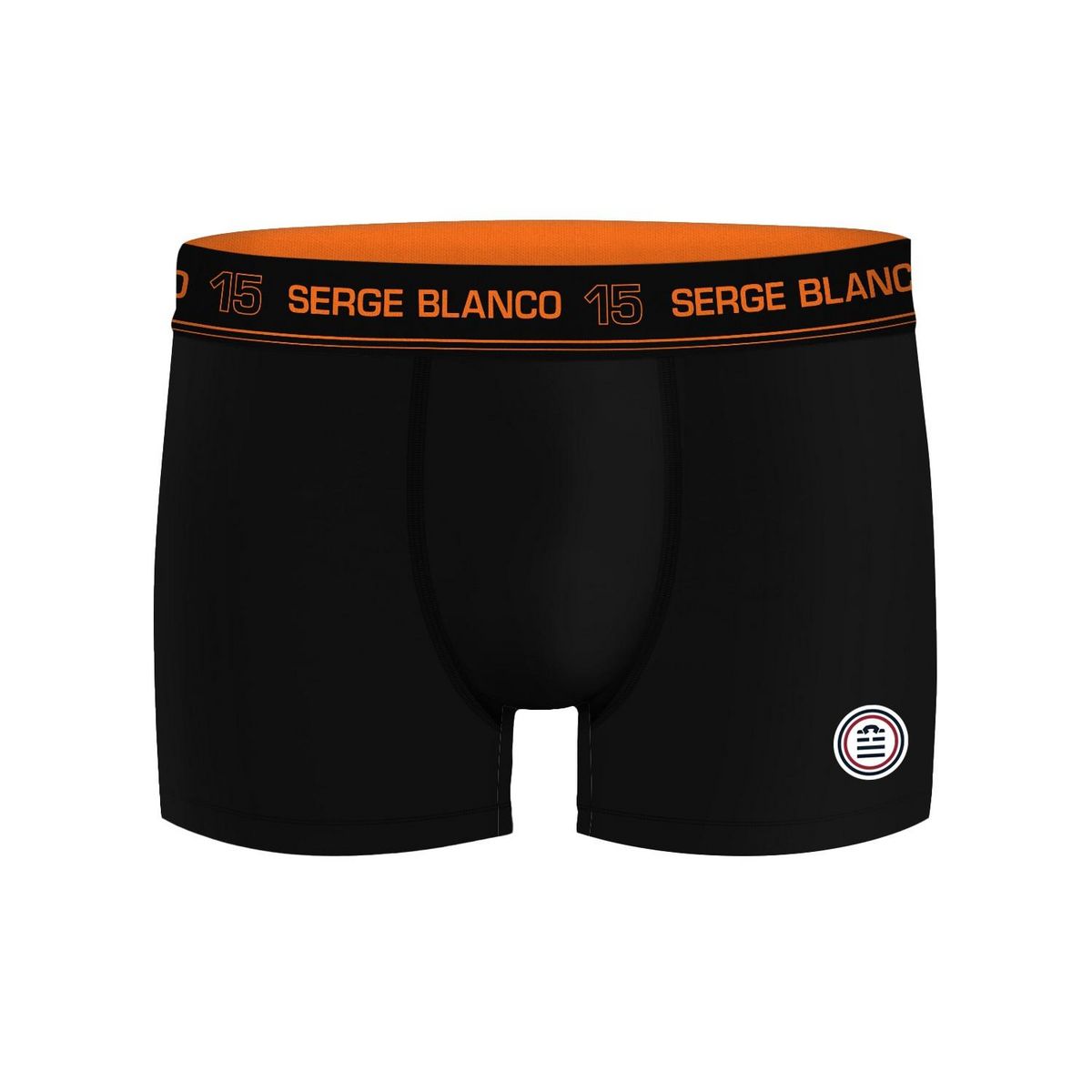 SERGE BLANCO Lot de 4 boxers homme en coton Class uni ceinture colorée