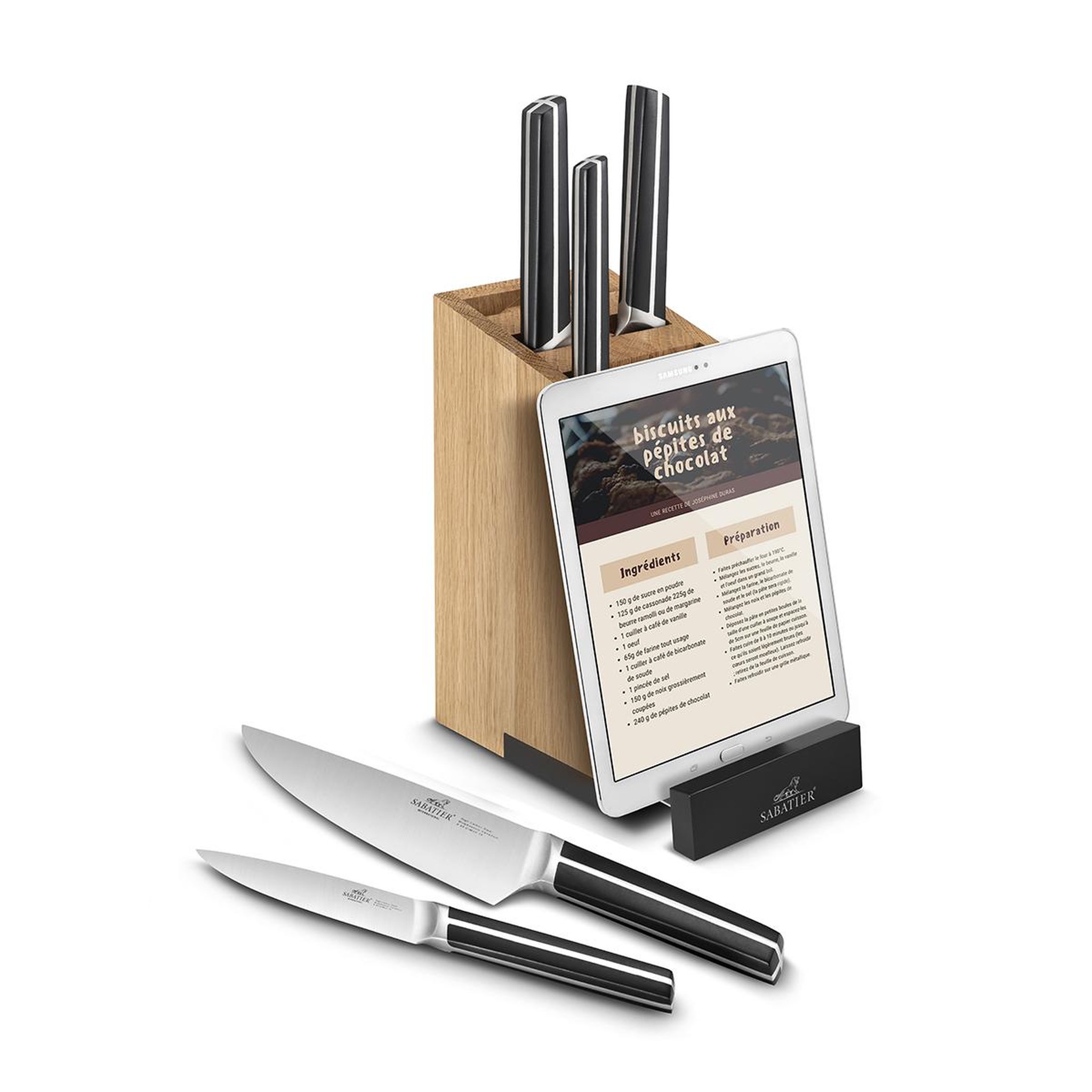 Voir la diapositive 2 : Lion Sabatier Bloc avec support tablette + 5 couteaux chiron - 666280