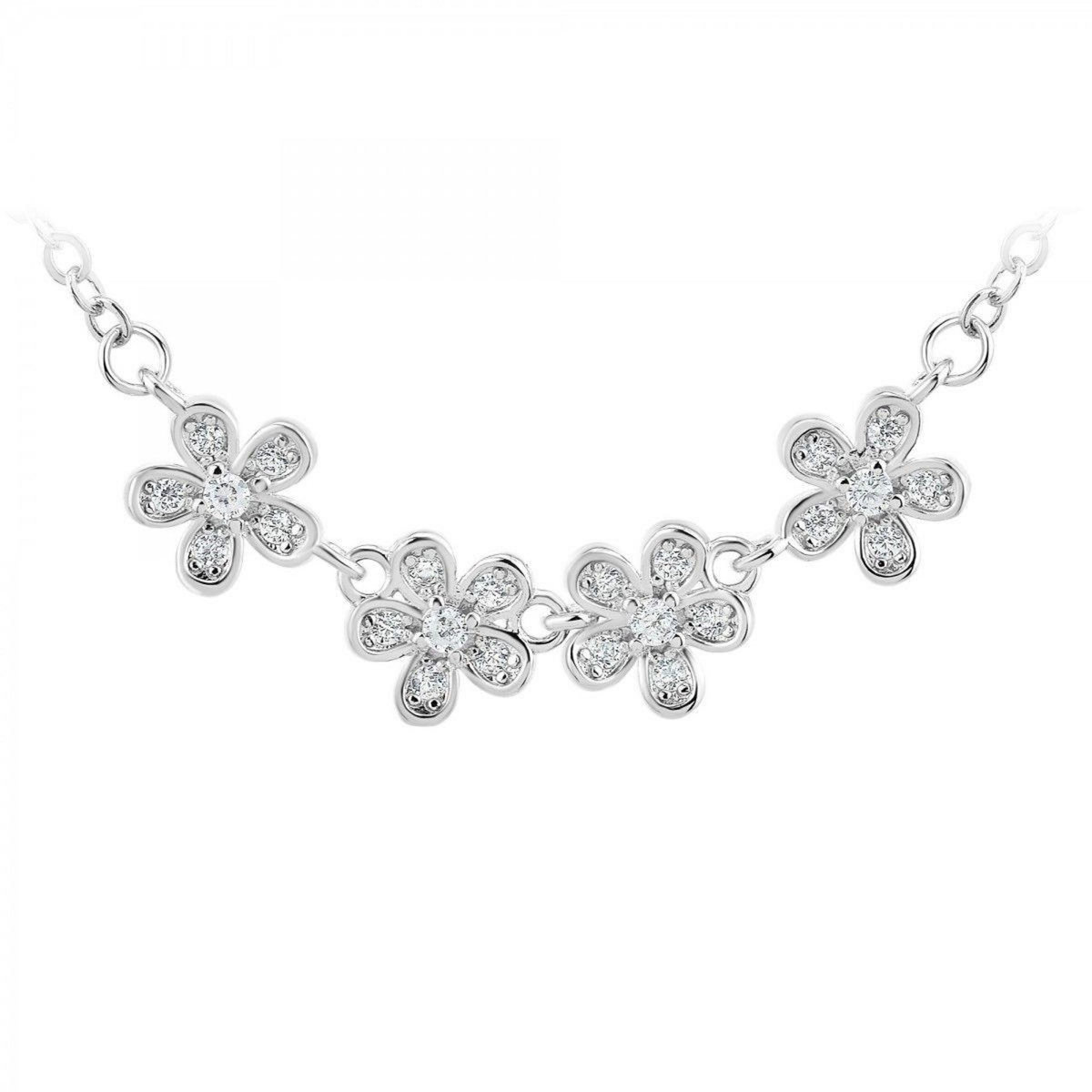 SC CRYSTAL Collier fleurs SC Crystal orné de zirconium