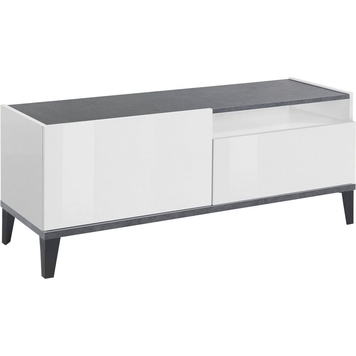 Meuble TV moderne 1 porte 1 tiroir L120cm BARI