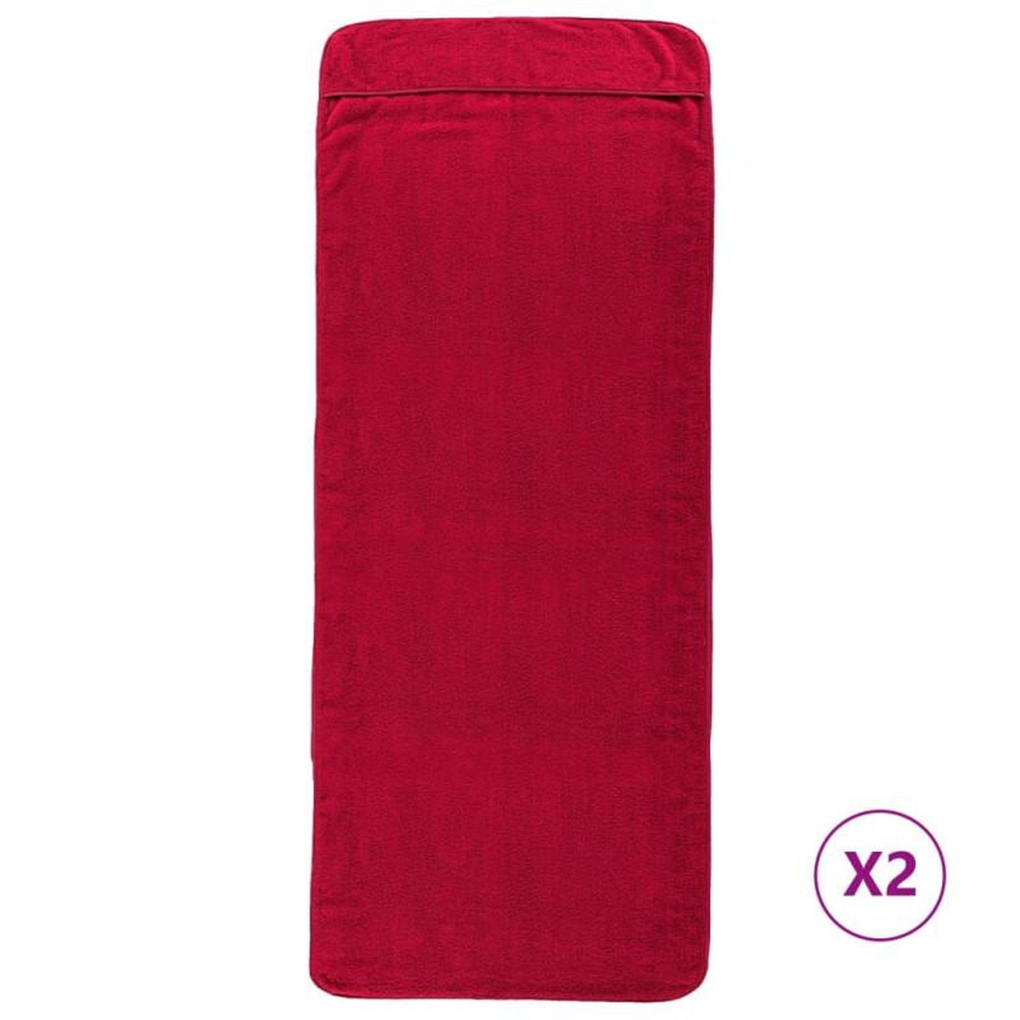 Voir la diapositive 2 : VIDAXL Serviettes de plage 2 pcs bordeaux 60x135 cm tissu 400 GSM
